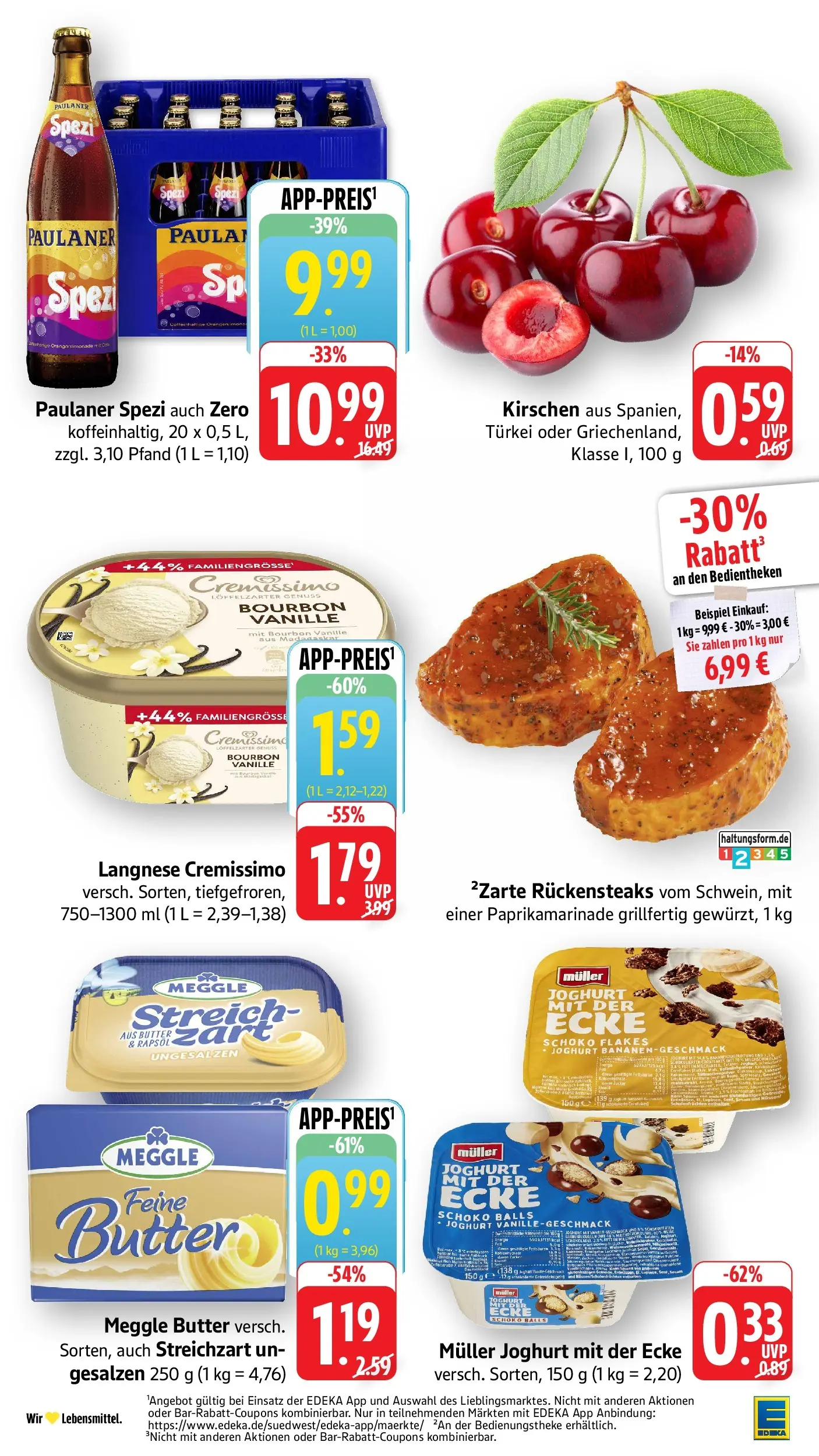 Edeka prospekt Ottersweier (ab 31.05.2026) » Angebote Online | Seite: 2 | Produkte: Langnese, Langnese cremissimo, Paulaner spezi, Bourbon