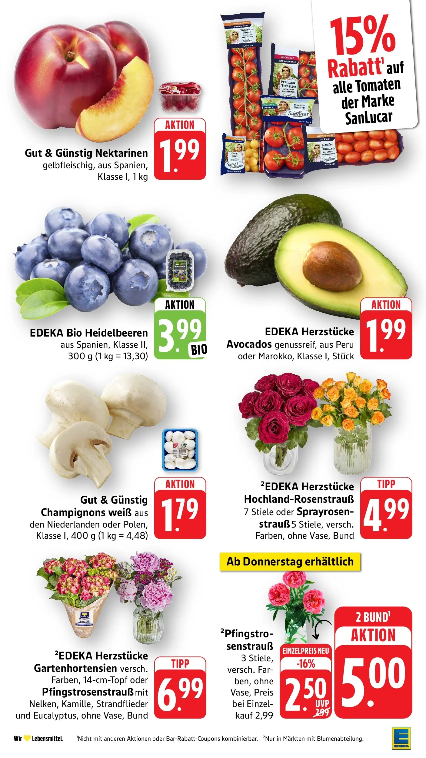 Edeka prospekt Ottersweier (ab 31.05.2026) » Angebote Online | Seite: 6 | Produkte: Nektarinen, Tomaten, Heidelbeeren, Champignons