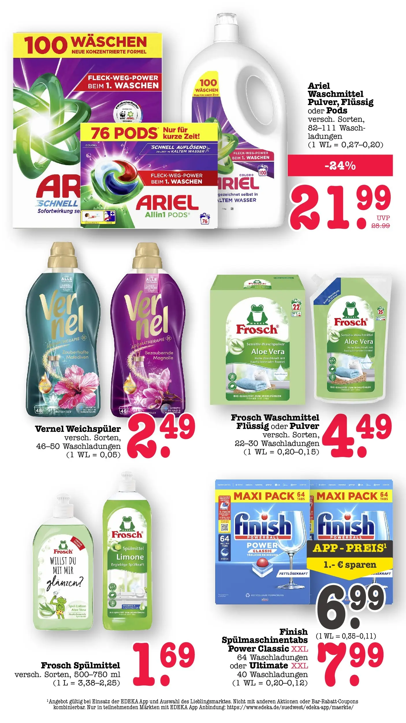 Marktkauf Prospekt Wörth Am Rhein (ab 01.06.2026) » Angebote ab Montag | Seite: 50 | Produkte: Ariel, Wasser, Waschmittel, Spülmaschinentabs Marktkauf Prospekt Wörth Am Rhein (ab 01.06.2026) » Angebote online | Seite: 50 | Produkte: Ariel, Wasser, Waschmittel, Spülmaschinentabs