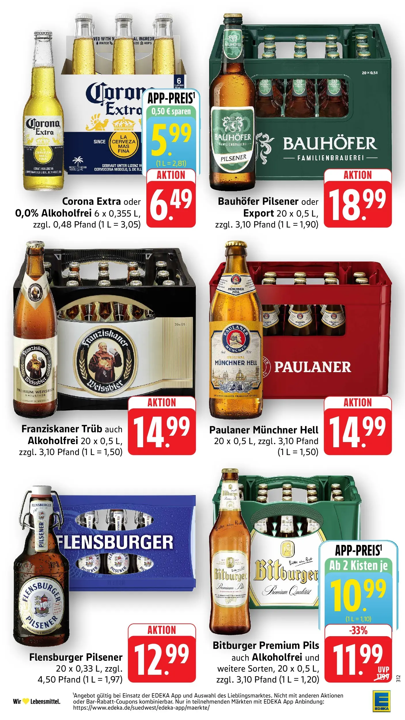 Edeka prospekt Ottersweier (ab 31.05.2026) » Angebote Online | Seite: 31 | Produkte: Franziskaner, Weißbier, Pils, Paulaner