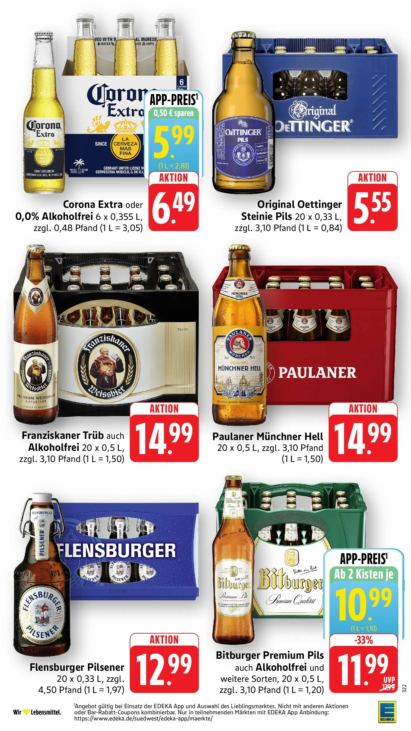 Edeka prospekt Friedrichsthal (ab 01.06.2026) » Angebote Online | Seite: 31 | Produkte: Bitburger, Weißbier, Pils, Oettinger