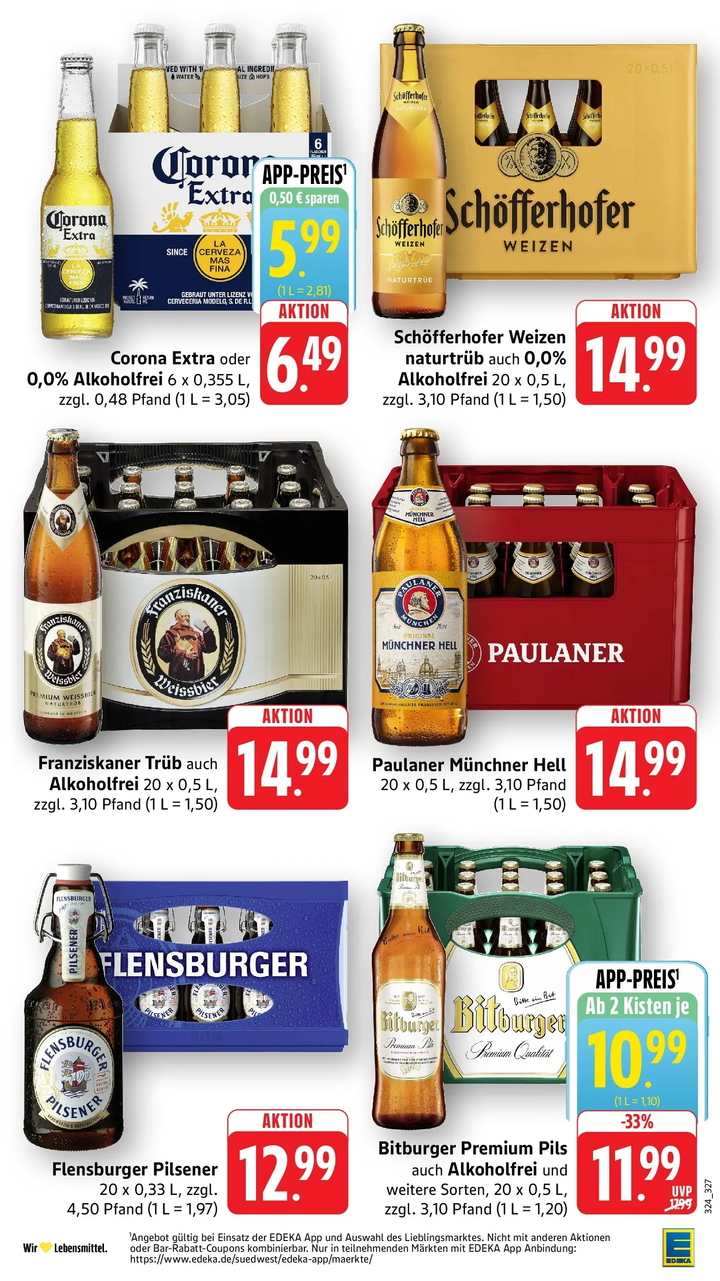 Edeka prospekt Weinheim (ab 01.06.2026) » Angebote Online | Seite: 31 | Produkte: Bitburger, Franziskaner, Flensburger, Paulaner