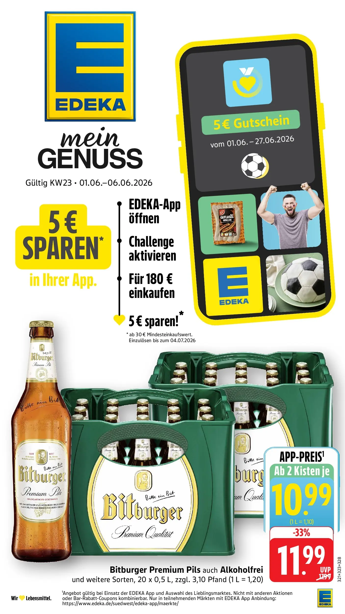 Edeka prospekt Bad Camberg (ab 01.06.2026) » Angebote Online | Seite: 1 | Produkte: Bitburger, Pils, Burger, Griller