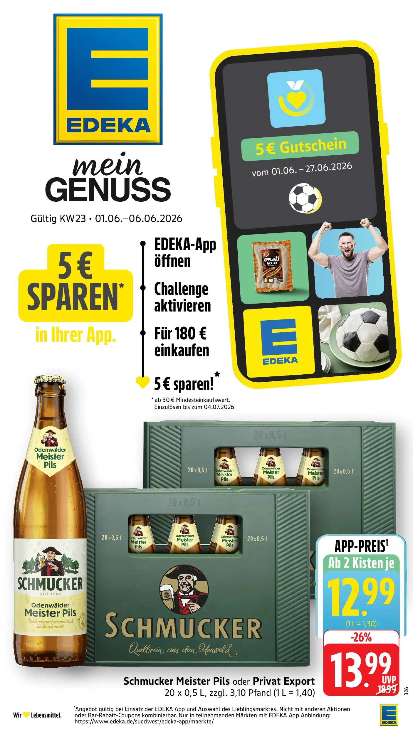 Edeka prospekt Pfungstadt (ab 01.06.2026) » Angebote Online | Seite: 1 | Produkte: Pils, Griller