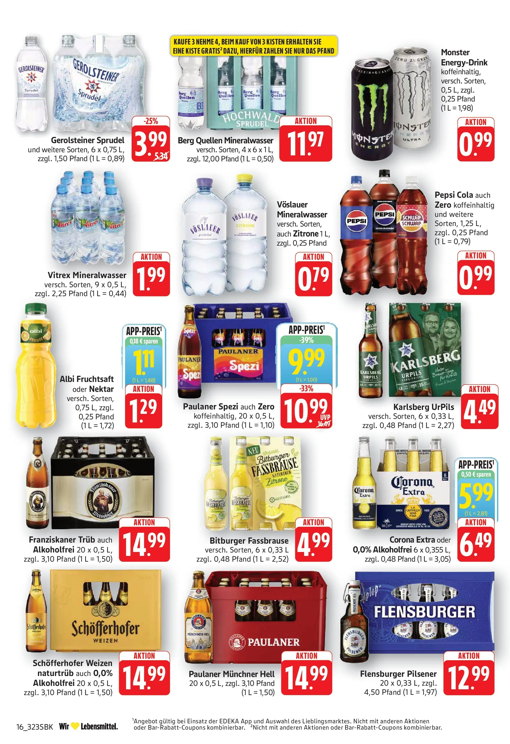 Edeka Prospekt Bad Bergzabern (ab 01.06.2026) » Angebote Online | Seite: 16 | Produkte: Mineralwasser, Monster, Zucker, Gerolsteiner