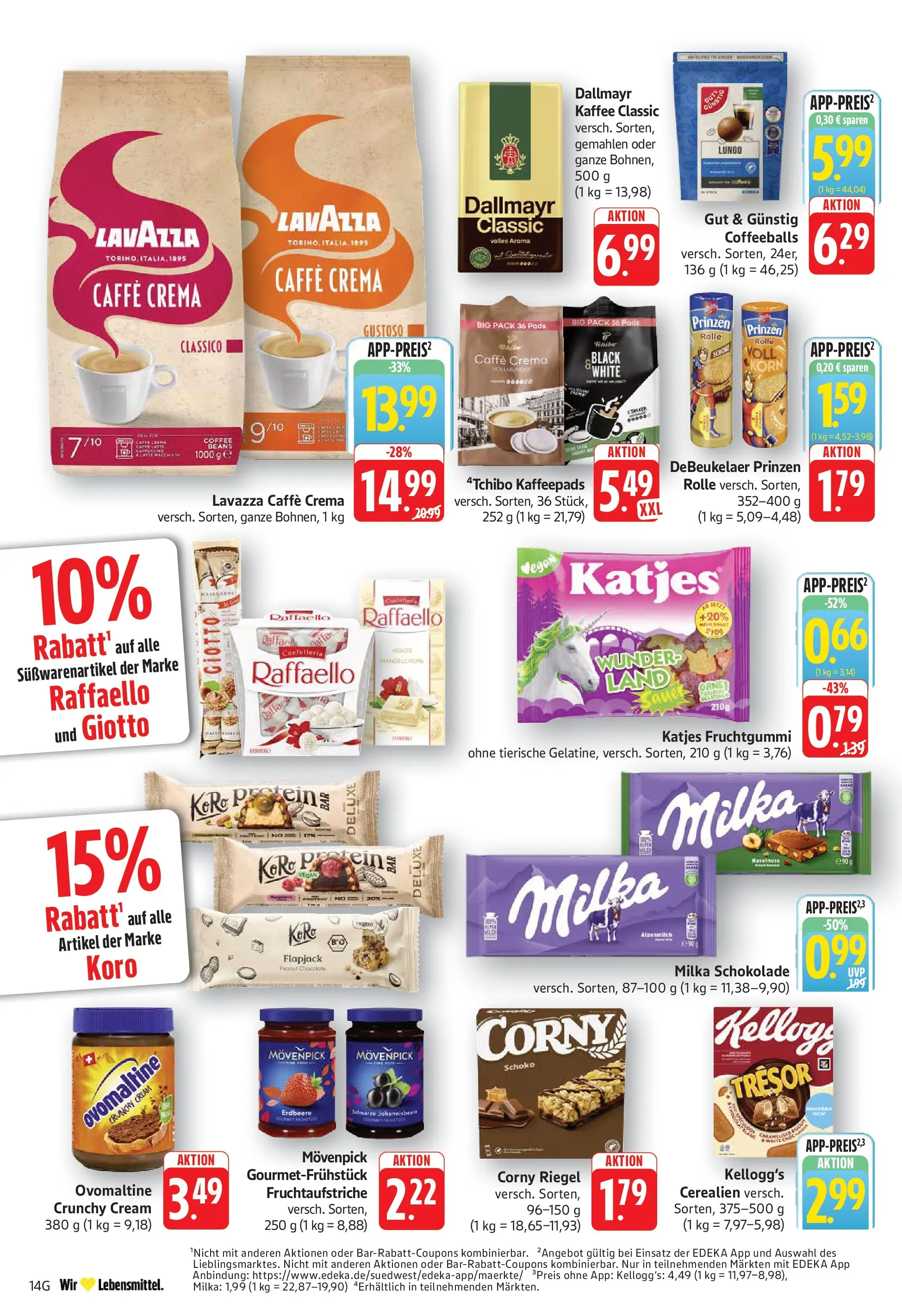 Edeka Prospekt Göppingen (ab 01.06.2026) » Angebote Online | Seite: 14 | Produkte: Raffaello, Lavazza, Milka schokolade, Milka
