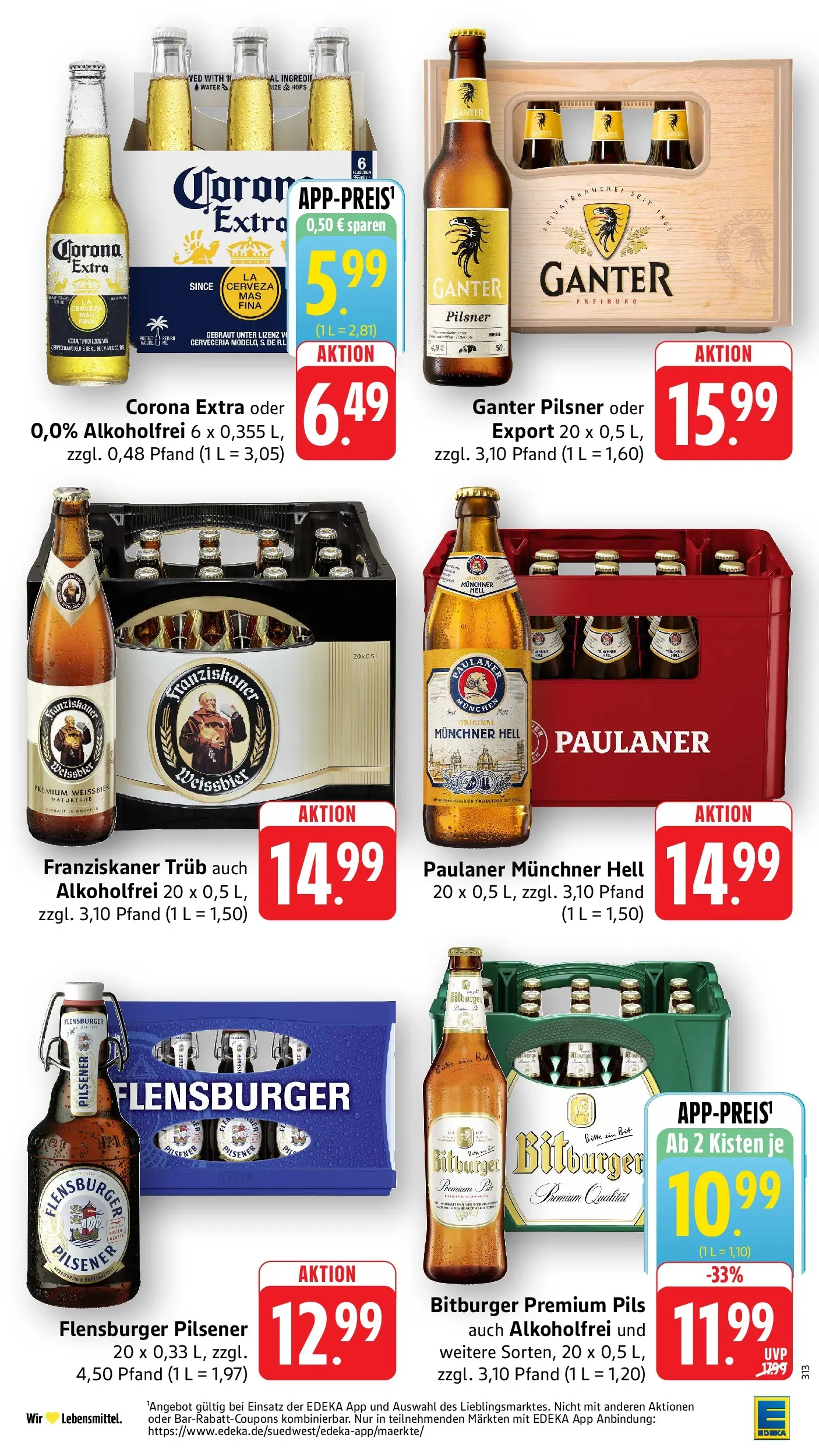Edeka prospekt Freiburg (ab 01.06.2026) » Angebote Online | Seite: 31 | Produkte: Bitburger, Weißbier, Burger, Paulaner