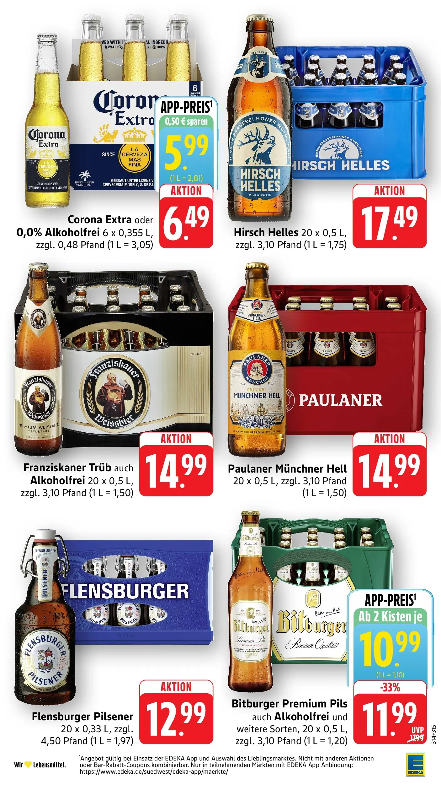 Edeka Prospekt Villingen - Schwenningen (ab 01.06.2026) » Angebote Online | Seite: 31 | Produkte: Bitburger, Franziskaner, Pils, Flensburger