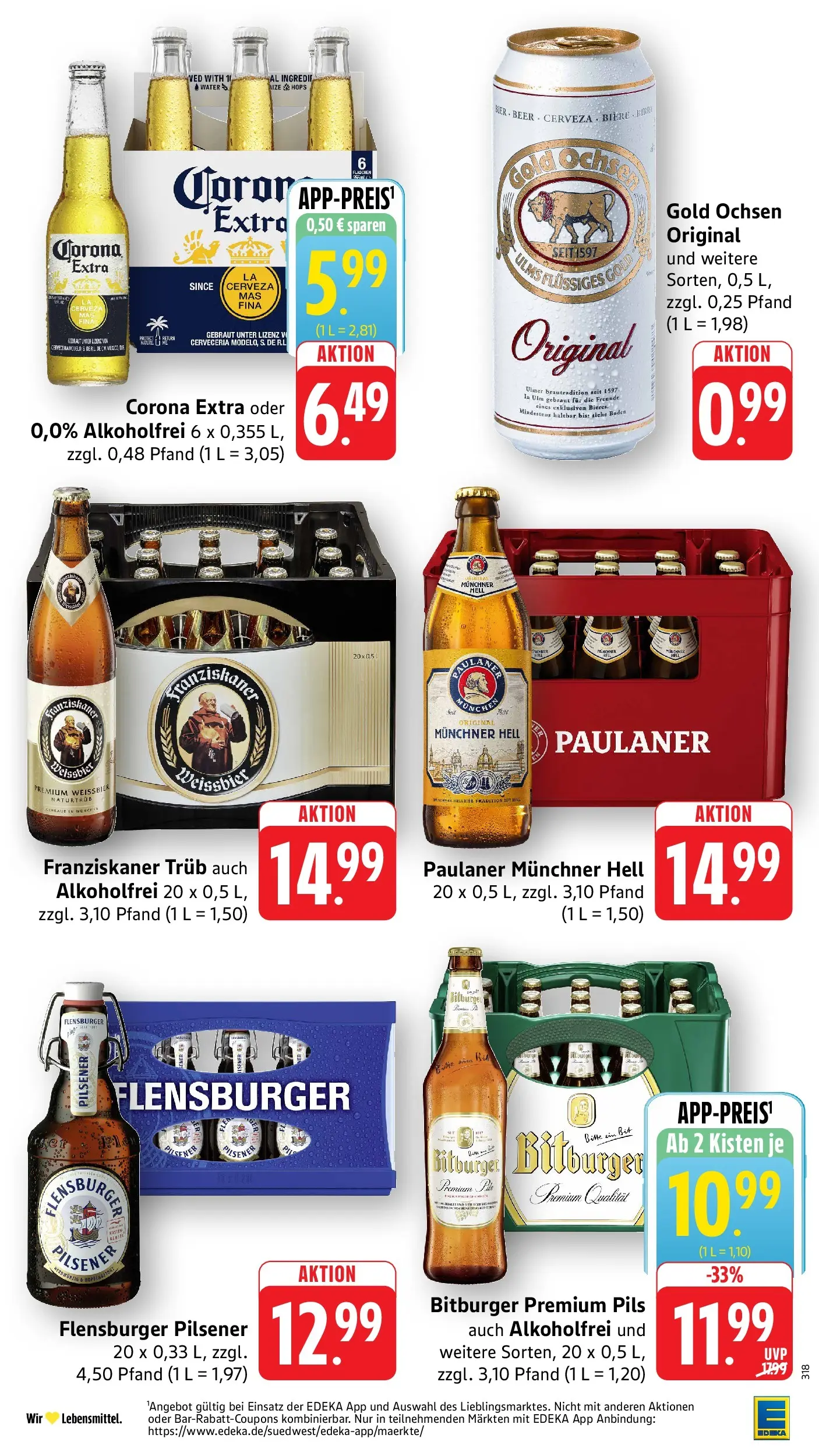 Edeka prospekt Göppingen-Ursenwang (ab 01.06.2026) » Angebote Online | Seite: 31 | Produkte: Bitburger, Franziskaner, Bier, Flensburger