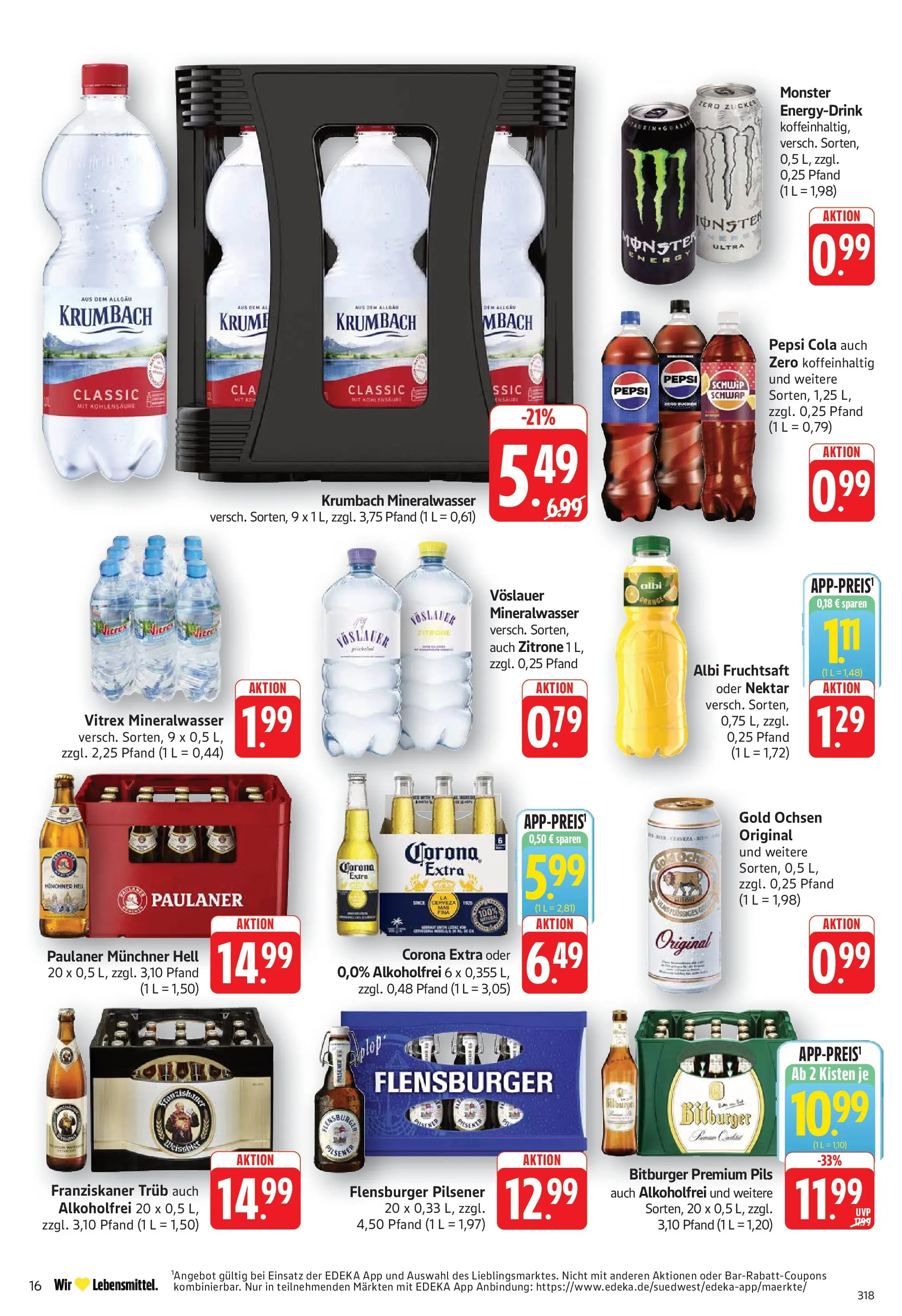 Edeka prospekt Göppingen (ab 01.06.2026) » Angebote Online | Seite: 16 | Produkte: Franziskaner, Pils, Mineralwasser, Fruchtsaft