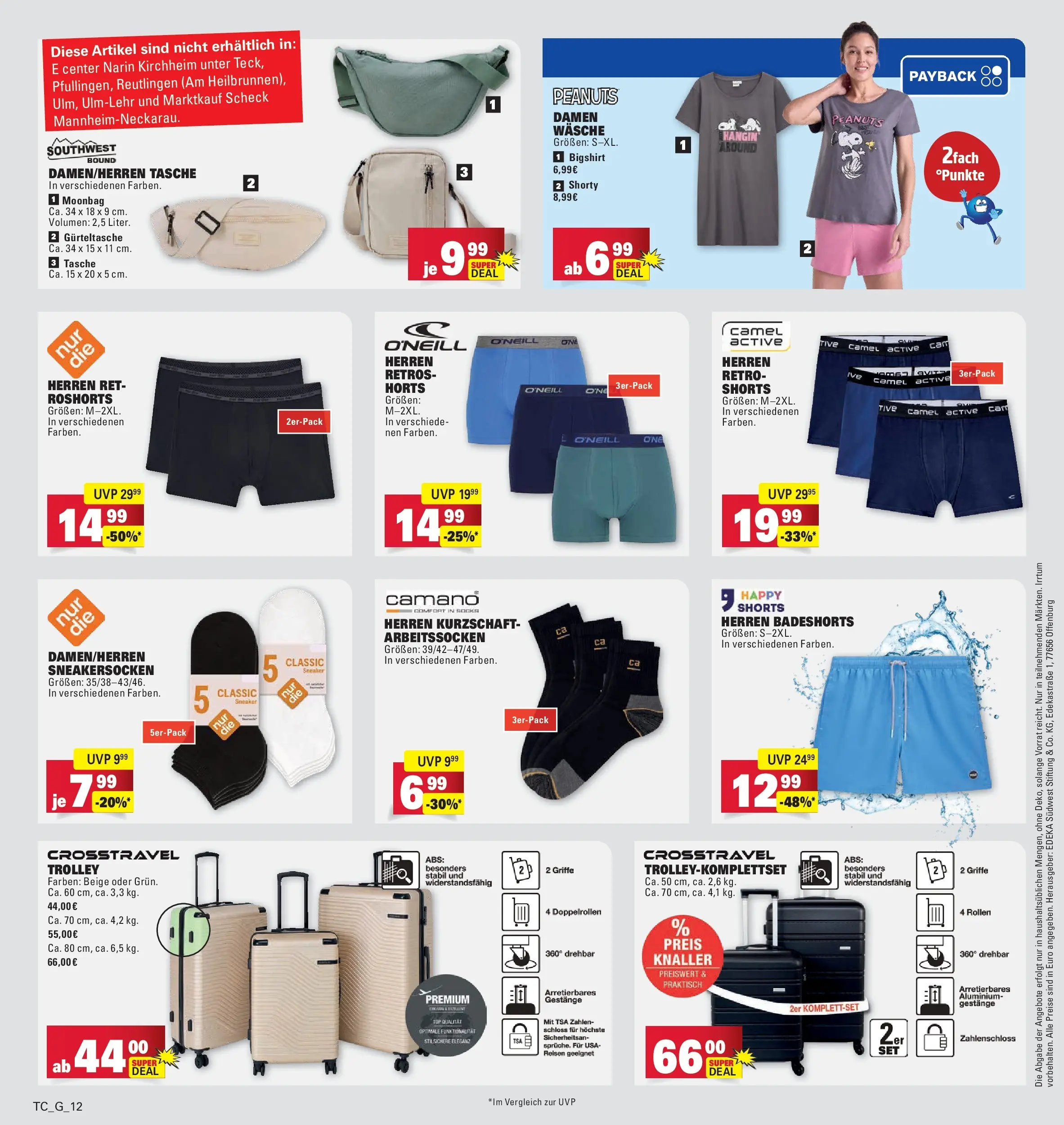 Edeka prospekt Göppingen (ab 01.06.2026) » Angebote Online | Seite: 40 | Produkte: Badeshorts, Tasche, T-Shirt, Boxer