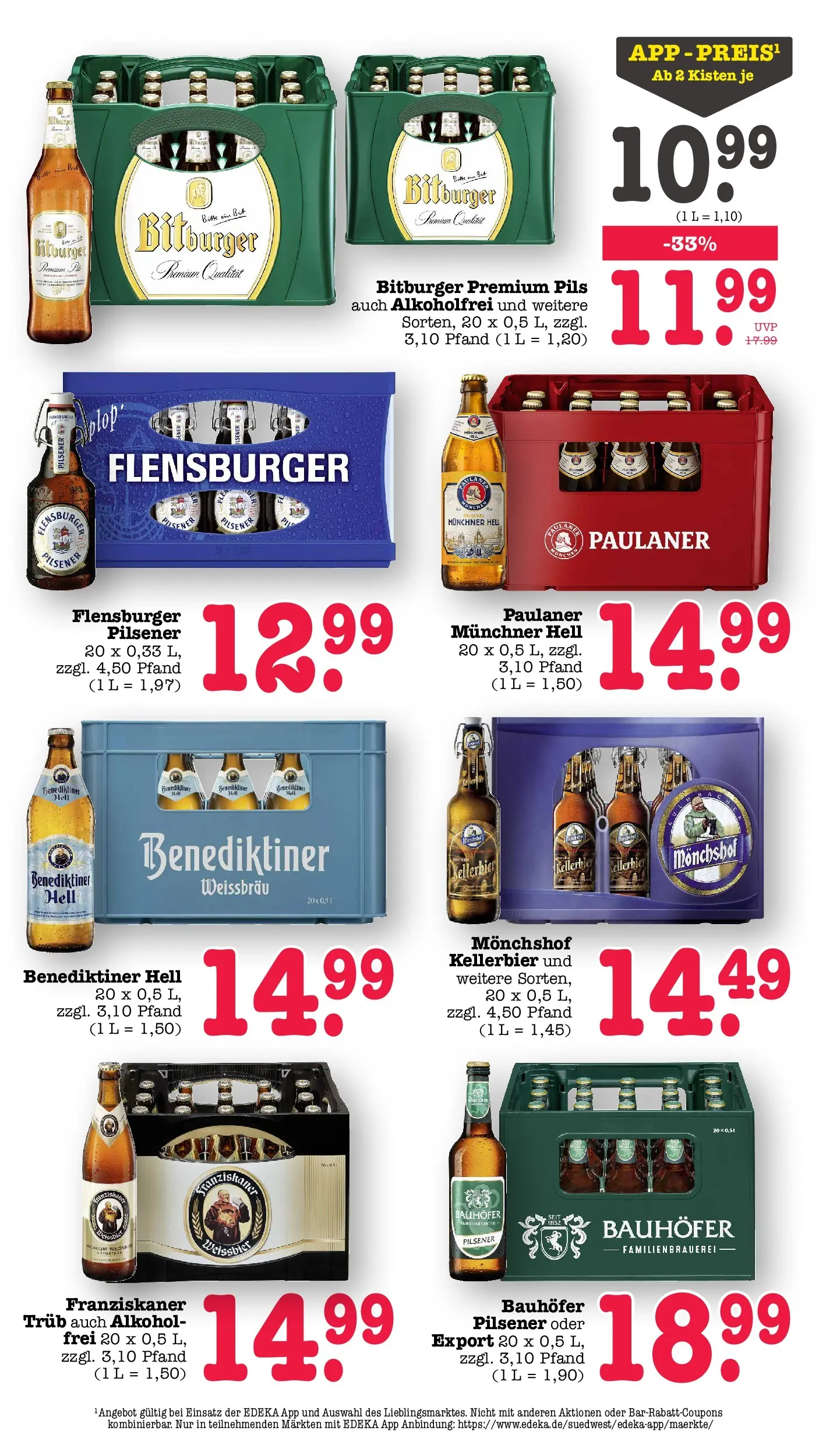 Edeka prospekt Bühlertal (ab 01.06.2026) » Angebote Online | Seite: 51 | Produkte: Franziskaner, Pils, Burger, Flensburger