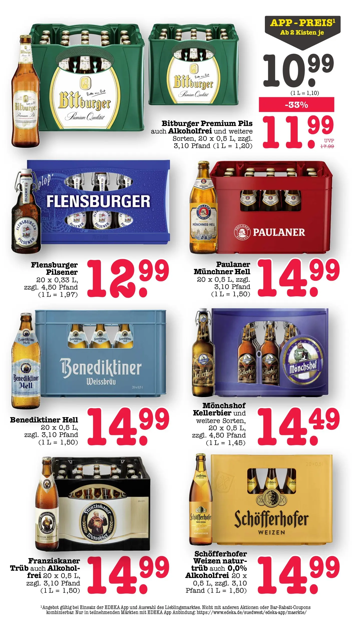 Edeka prospekt Offenbach (ab 01.06.2026) » Angebote Online | Seite: 47 | Produkte: Bitburger, Pils, Benediktiner hell, Flensburger
