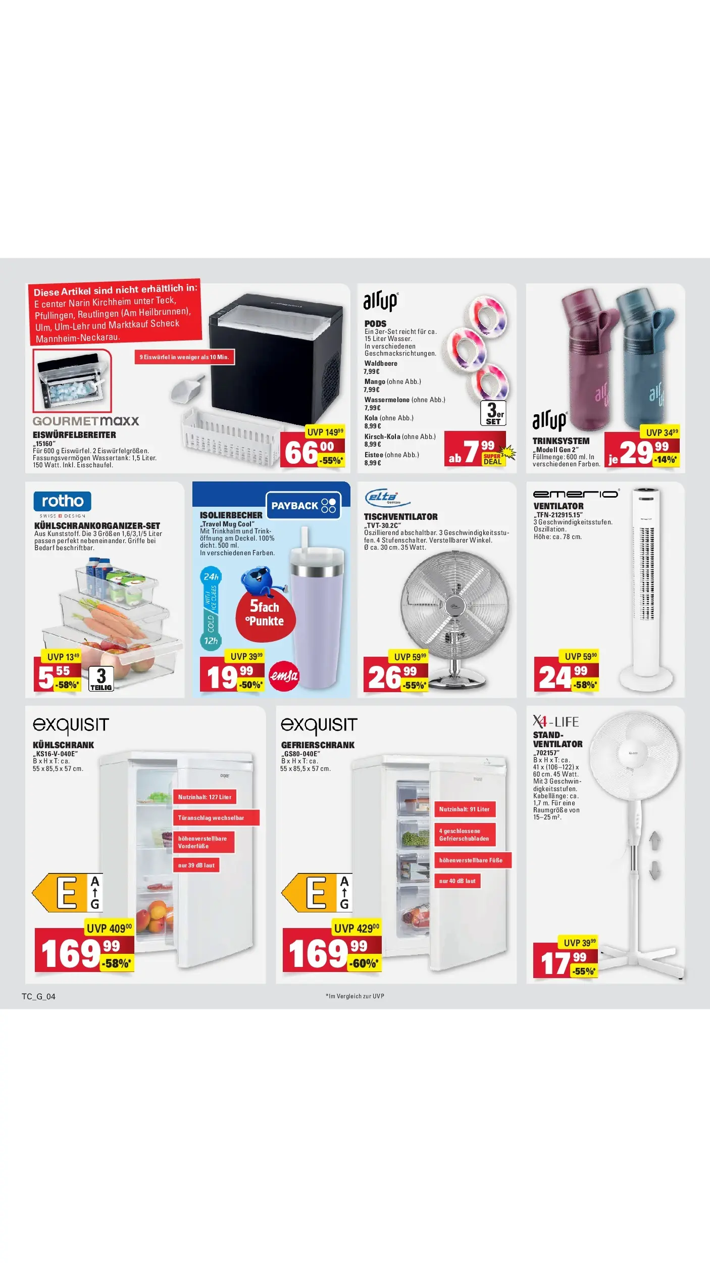 E center Prospekt Sinzheim (ab 01.06.2026) zum Blättern | Seite: 82 | Produkte: Gefrierschrank, Ventilator, Mango, Wassermelone