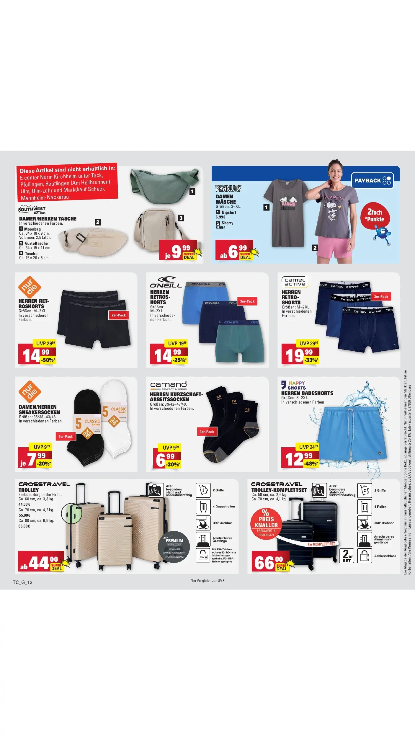 E center Prospekt Sinzheim (ab 01.06.2026) zum Blättern | Seite: 90 | Produkte: Badeshorts, Tasche
