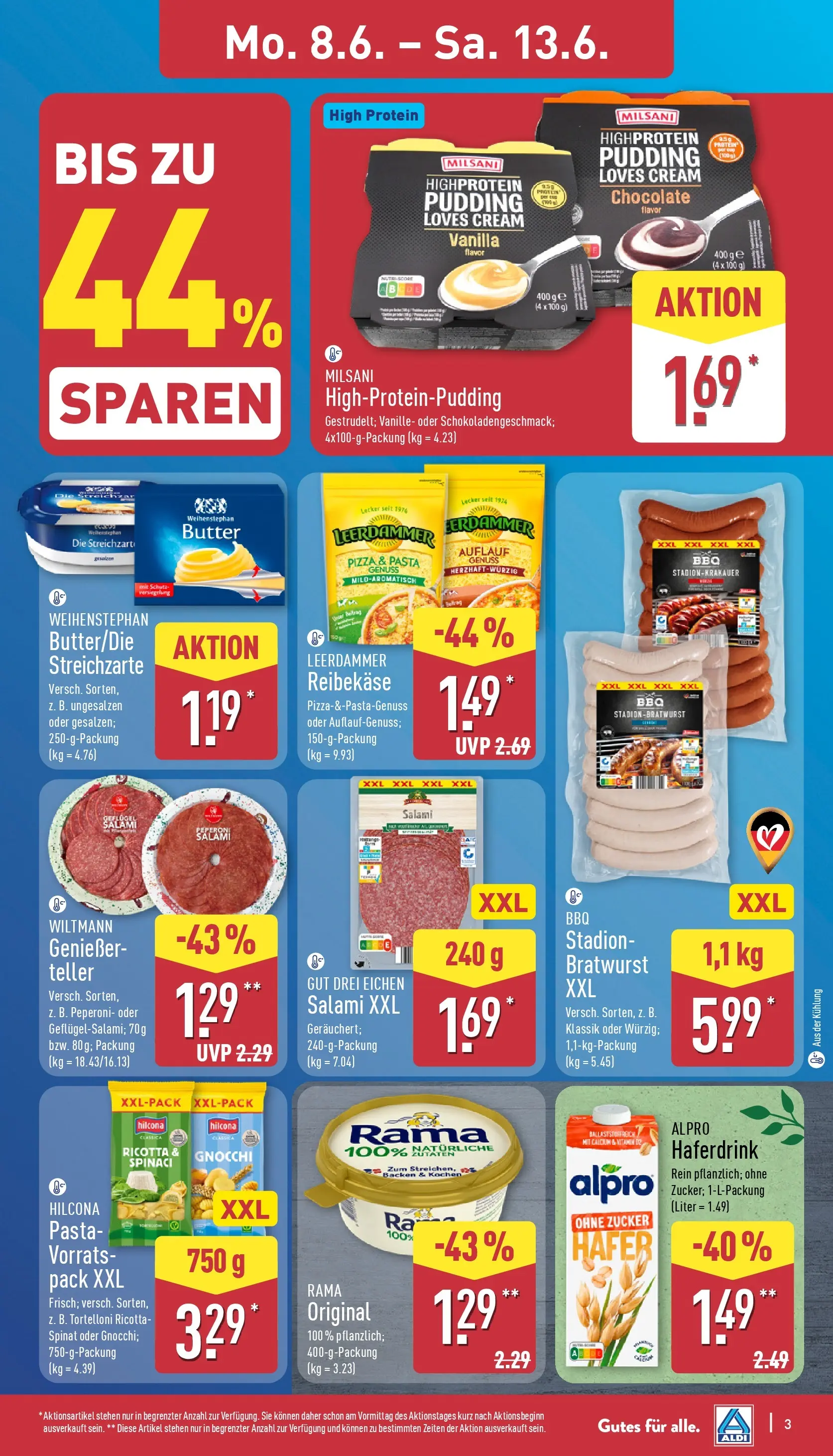Aldi - ALDI Nord: Wochenangebote (ab 07.06.2026) » Angebote Online | Seite: 7 | Produkte: Bratwurst, Leerdammer, Zucker, Pizza