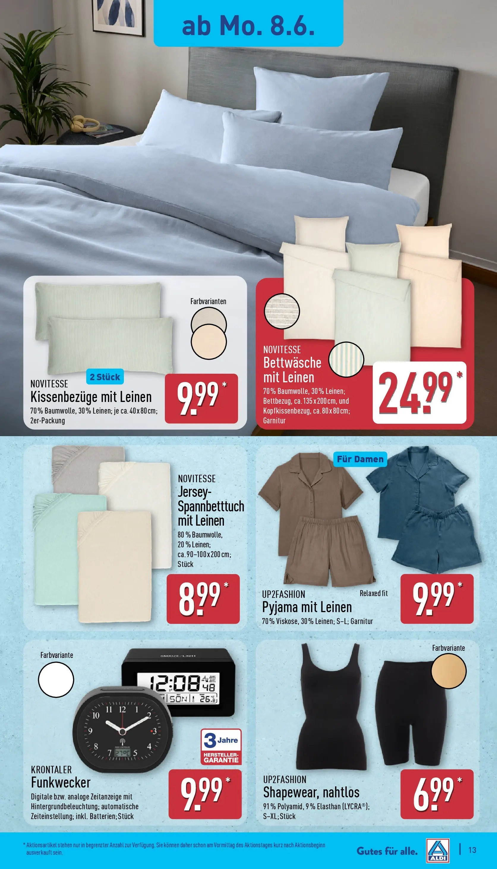 Aldi - ALDI Nord: Wochenangebote (ab 07.06.2026) » Angebote Online | Seite: 17 | Produkte: Up2fashion, Bettwäsche, Pyjama
