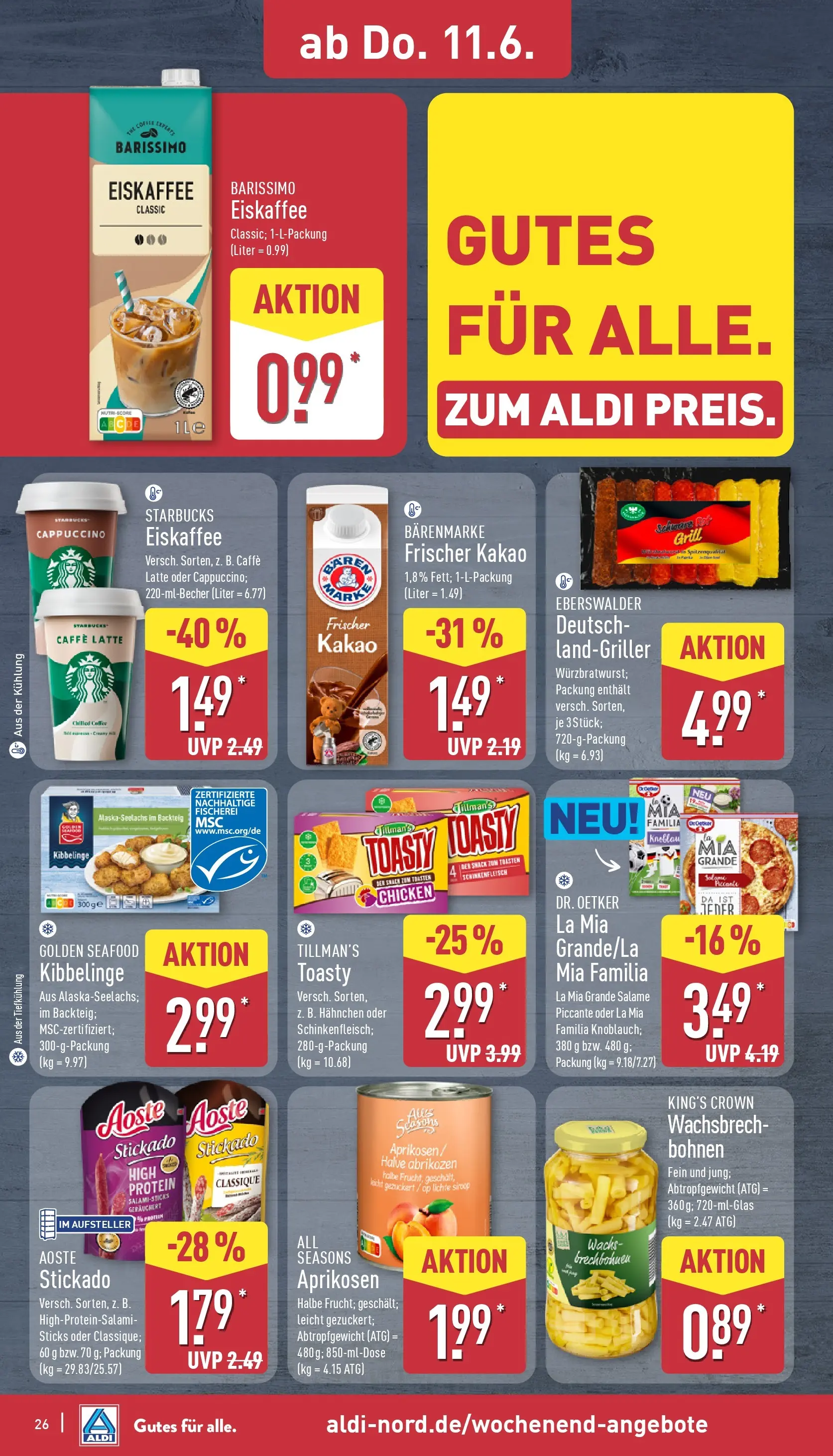 Aldi - ALDI Nord: Wochenangebote (ab 07.06.2026) » Angebote Online | Seite: 30 | Produkte: Hahnchen, Toaster, Starbucks