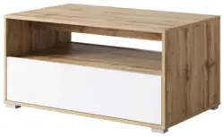 Couchtisch Narobi-II ca. 90x45x55 cm Eiche/Wei&szlig;