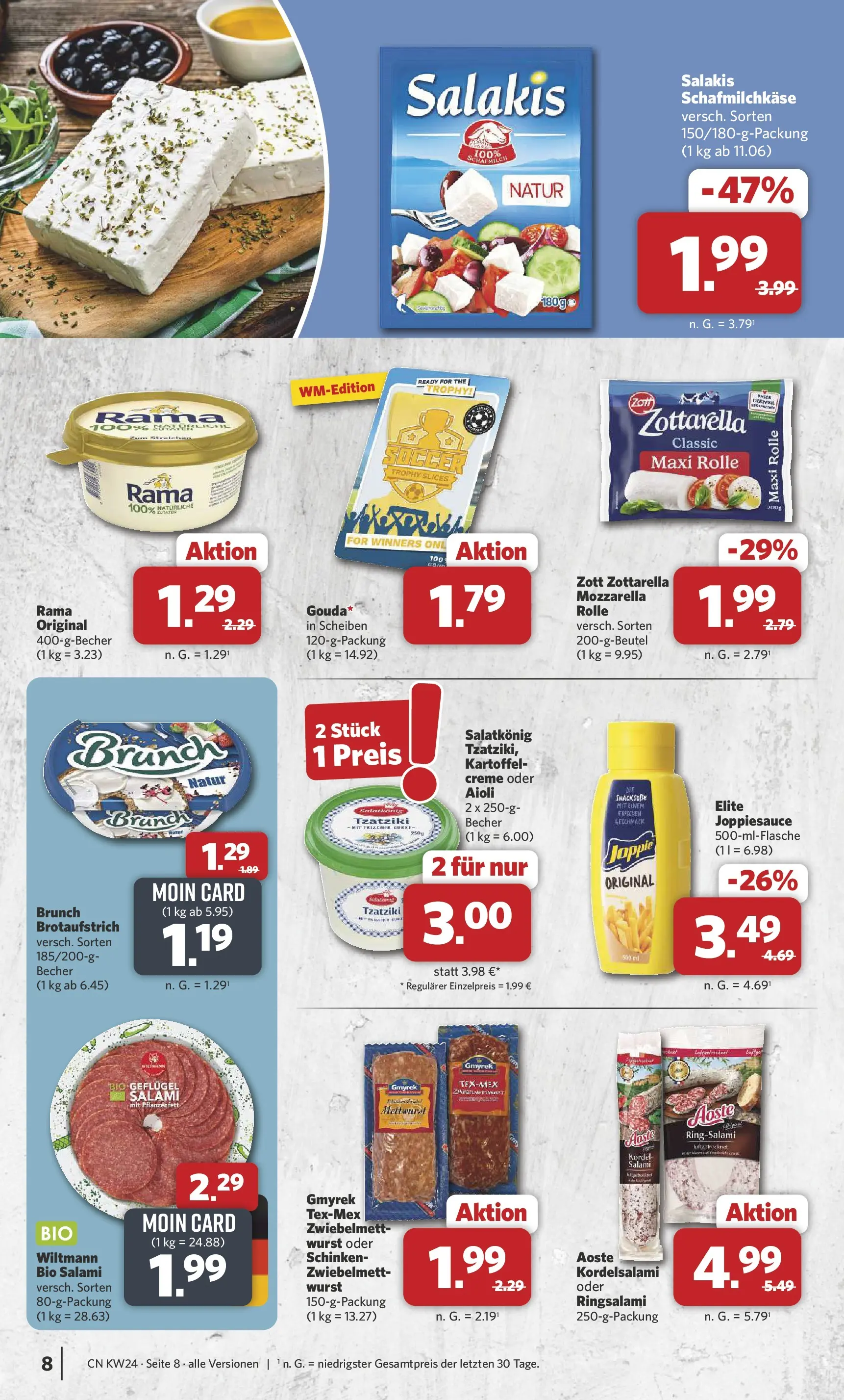 Combi Prospekt Detmold (ab 08.06.2026) zum Blättern | Seite: 8 | Produkte: Creme, Wurst, Salakis, Schinken