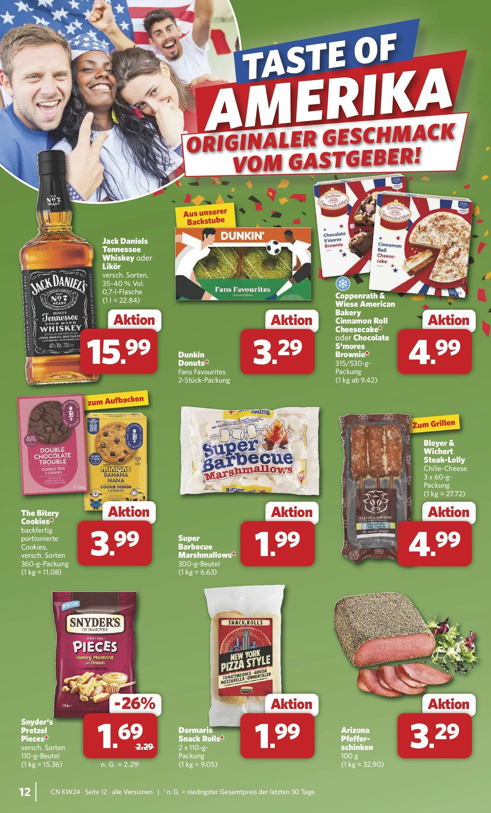 Combi Prospekt Detmold (ab 08.06.2026) zum Blättern | Seite: 12 | Produkte: Mozzarella, Jack Daniel's, Pfeffer, Pizza