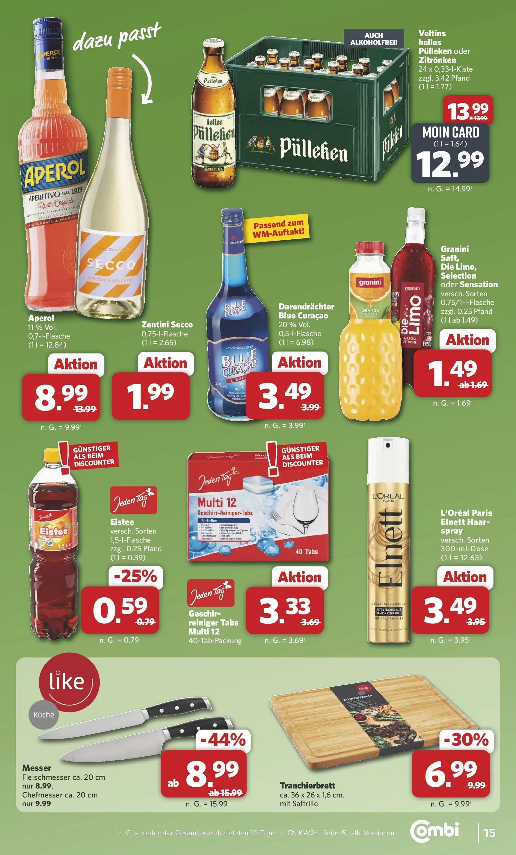 Combi Prospekt Detmold (ab 08.06.2026) zum Blättern | Seite: 15 | Produkte: Küche, Granini, Aperol, Veltins