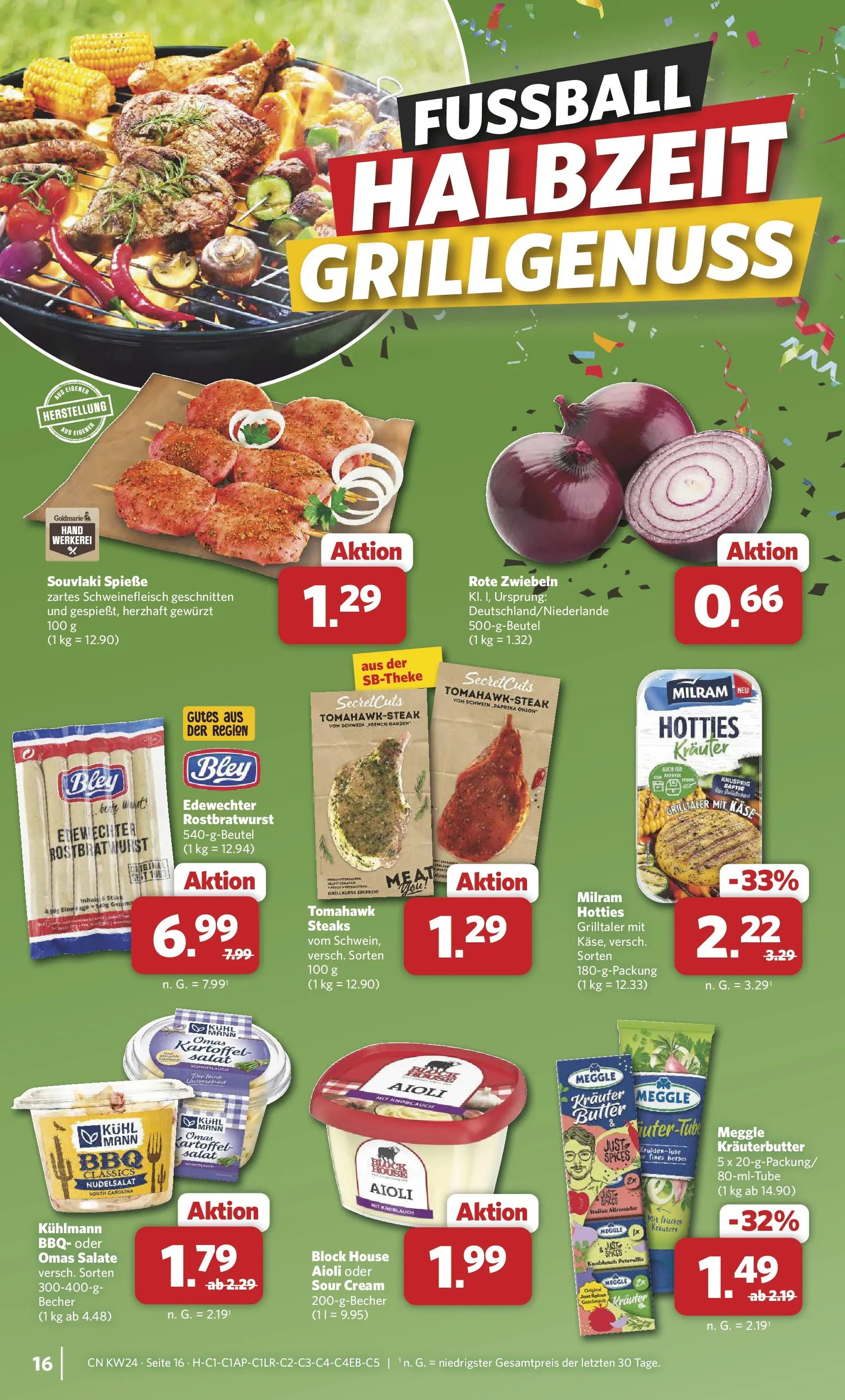 Combi Prospekt Apen (ab 08.06.2026) zum Blättern | Seite: 16 | Produkte: Fußball, Zwiebeln, Wurst, Salat