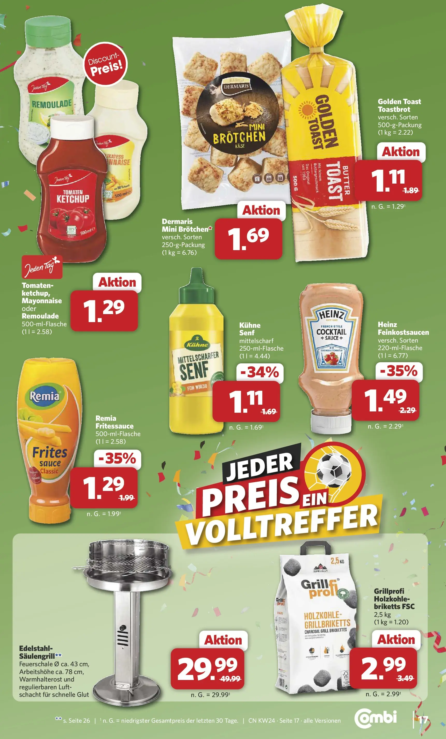 Combi Prospekt Detmold (ab 08.06.2026) zum Blättern | Seite: 17 | Produkte: Käse, Toastbrot, Tomaten, Ketchup