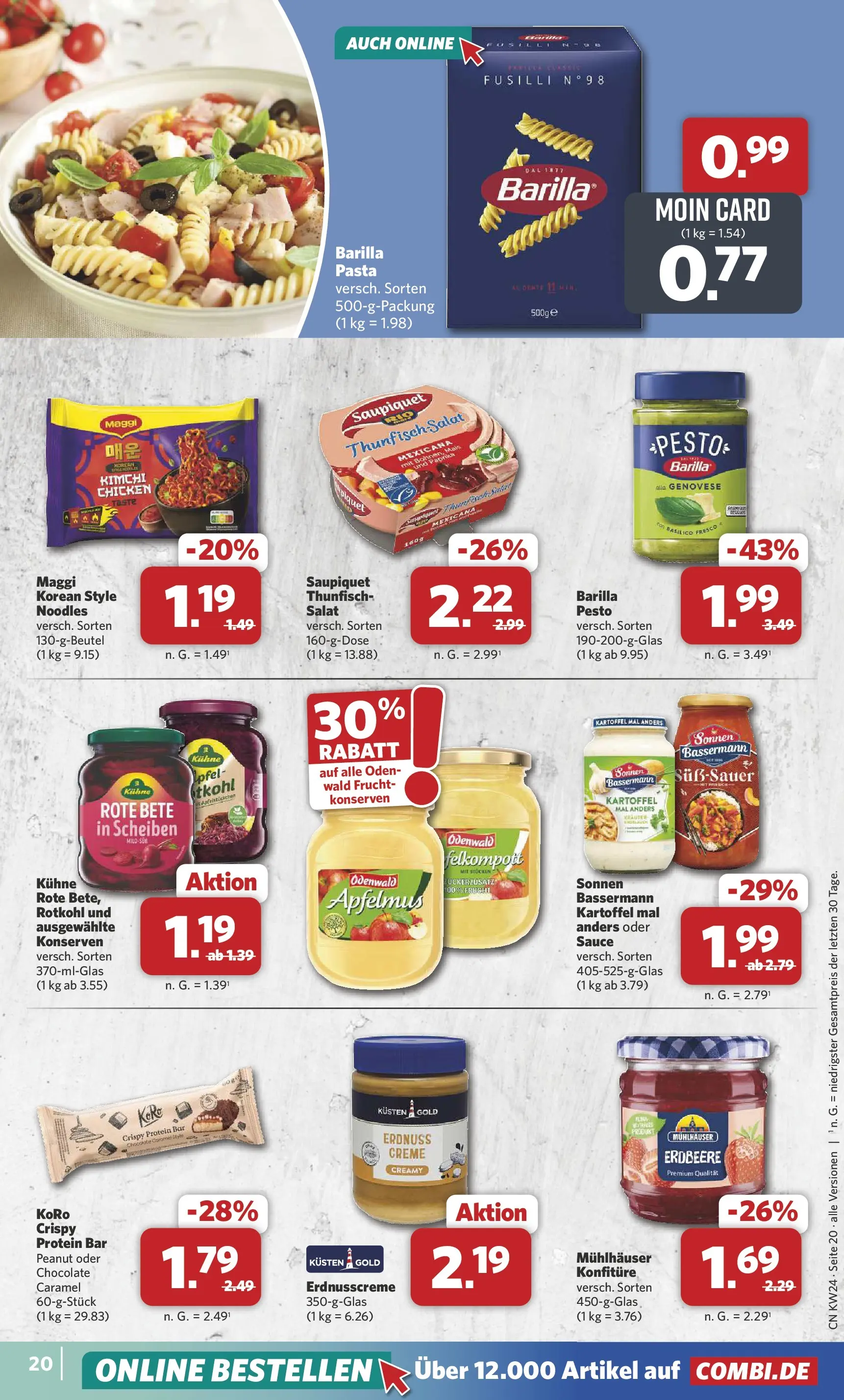 Combi Prospekt Detmold (ab 08.06.2026) zum Blättern | Seite: 20 | Produkte: Maggi, Barilla, Creme, Salat