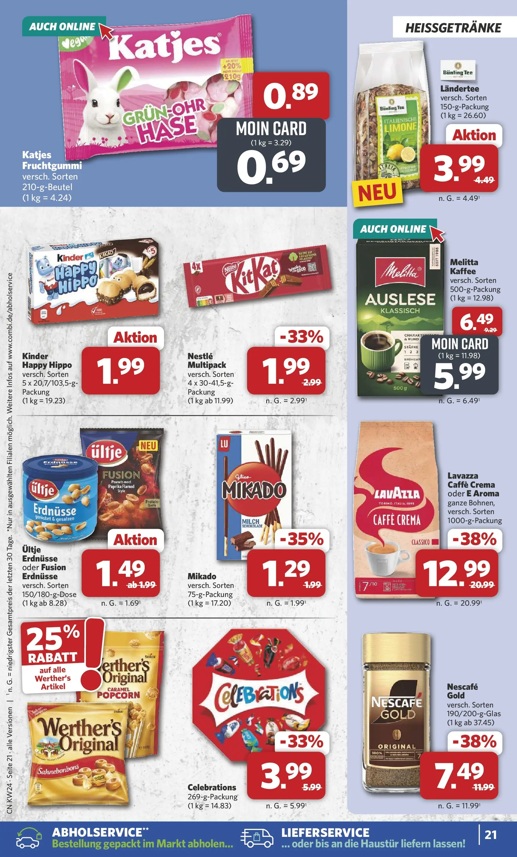 Combi Prospekt Detmold (ab 08.06.2026) zum Blättern | Seite: 21 | Produkte: Lavazza, Milch, Katjes, Celebrations