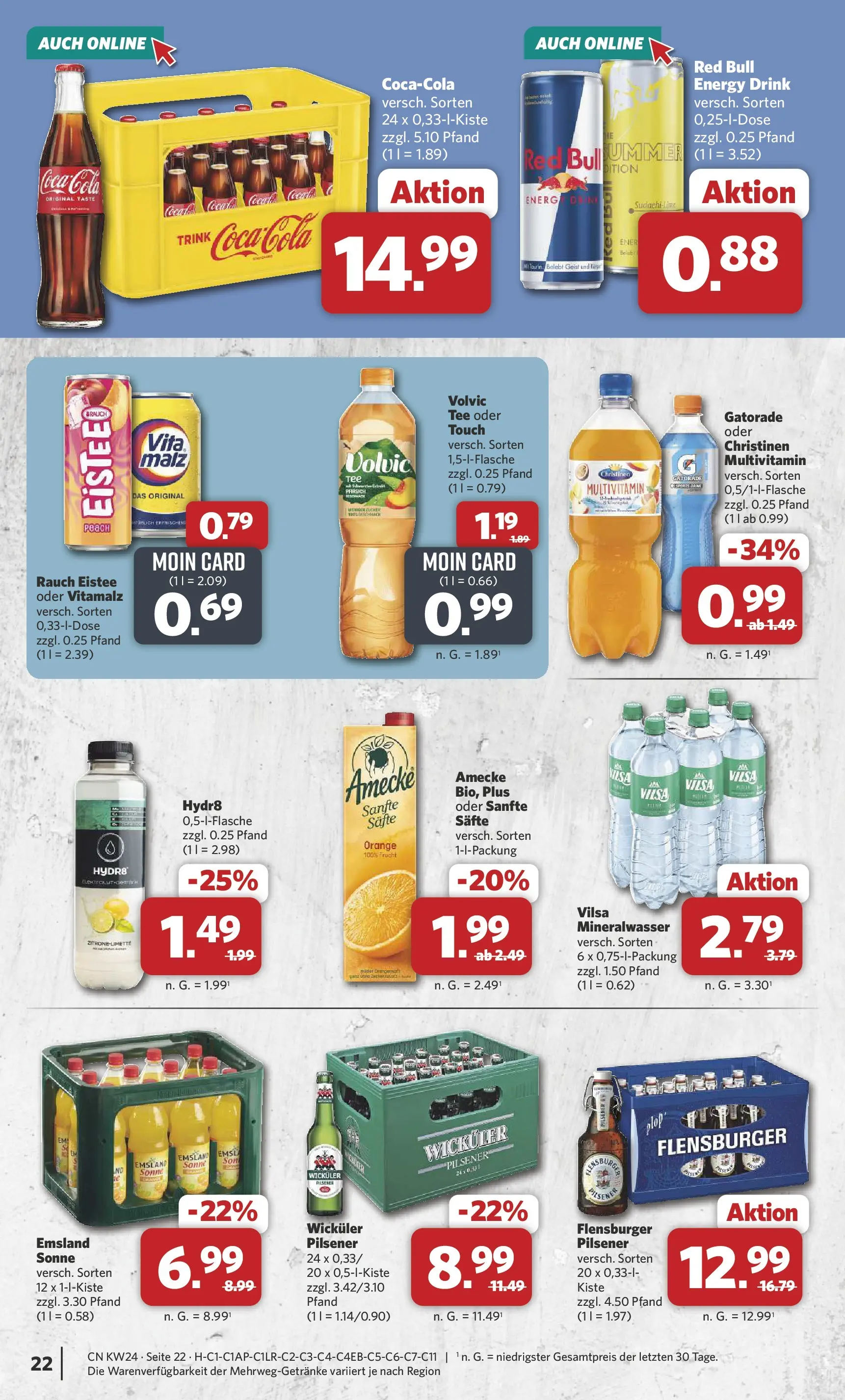 Combi Prospekt Apen (ab 08.06.2026) zum Blättern | Seite: 24 | Produkte: Cola, Volvic tee, Pfirsich, Volvic