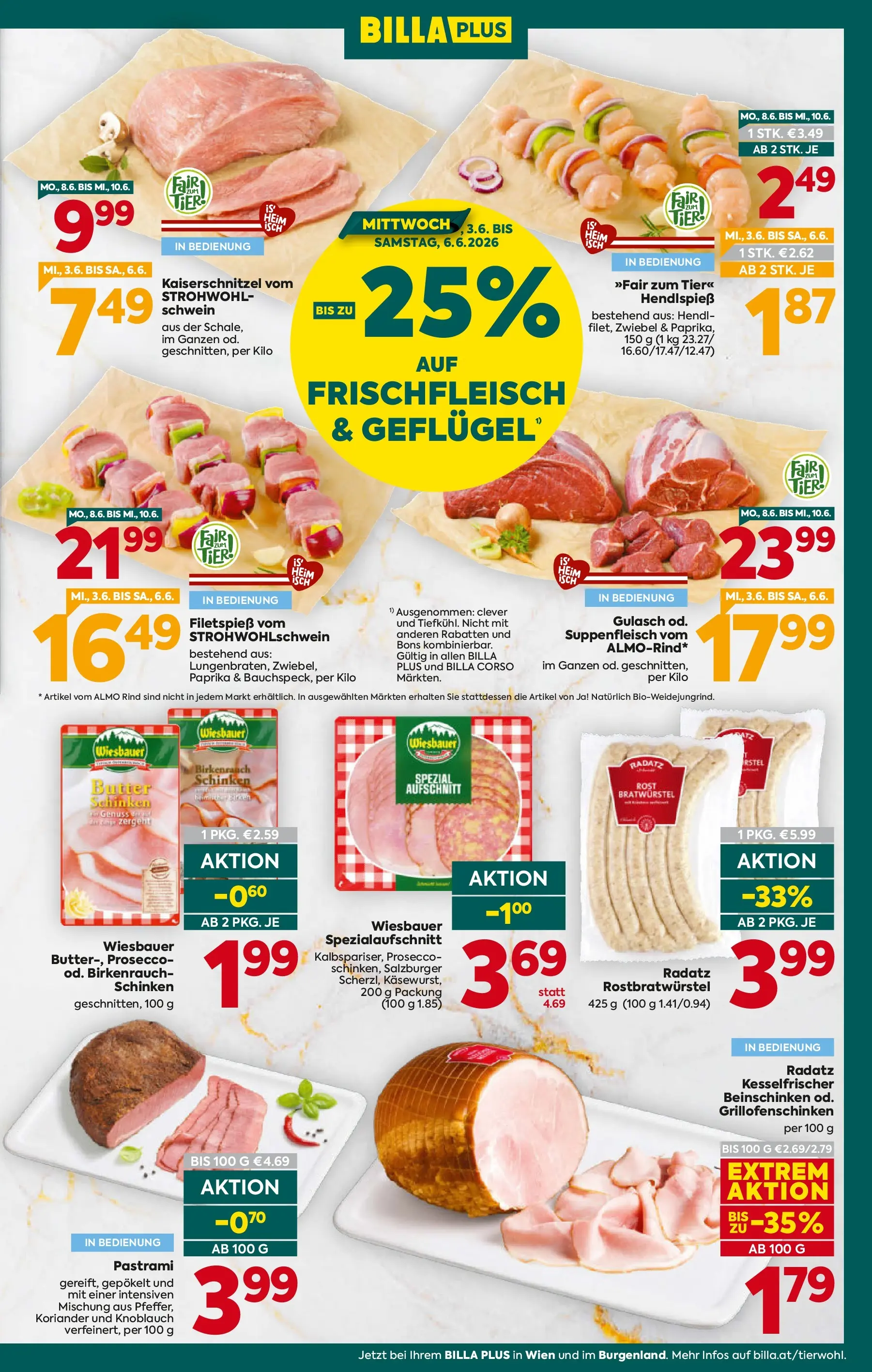 Billa Plus Flugblatt - Wien von 03.06.2026 - Aktuelle Angebote | Seite: 7 | Produkte: Knoblauch, Butter, Schinken