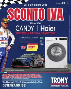 Anteprima del volantino Trony - Sconto IVA da Trony Desenzano del Garda! valido a partire dal 02.06.2026