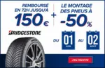 Speedy Pneus Bridgestone : jusqu'&agrave; 150&euro; rembours&eacute;s en 72h et -50% sur le montage - au 02.08.2026