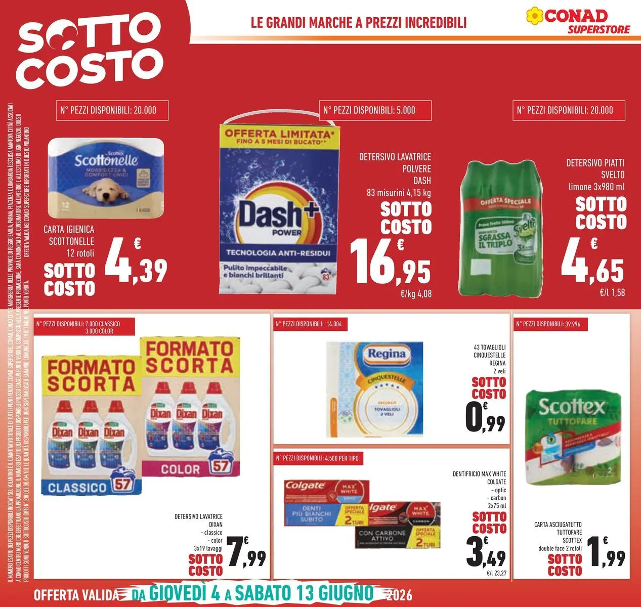 Volantino Conad dal 04/06/2026 > Anteprima | Pagina: 10 | Prodotti: Carta igienica, Dentifricio, Limone, Lavatrice