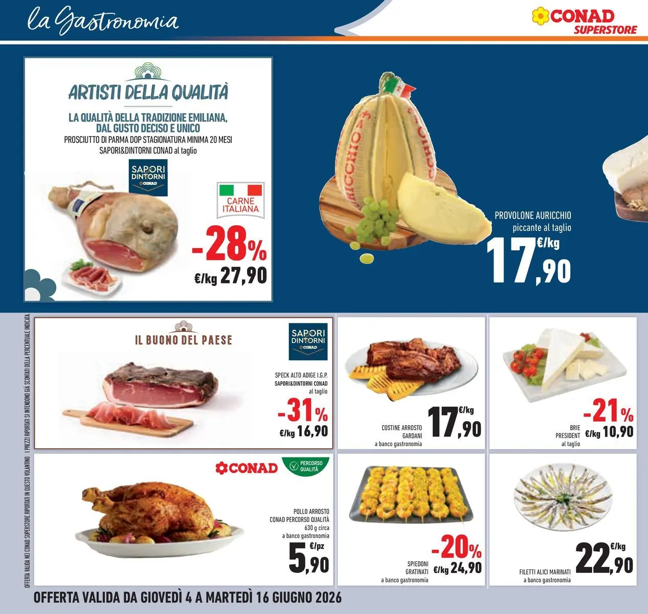 Volantino Conad dal 04/06/2026 > Anteprima | Pagina: 12 | Prodotti: Speck, Arrosto, Prosciutto di Parma, Pollo