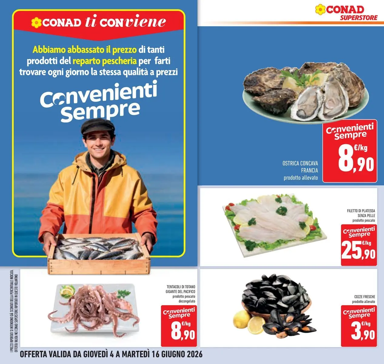 Volantino Conad dal 04/06/2026 > Anteprima | Pagina: 14 | Prodotti: Cozze, Totano