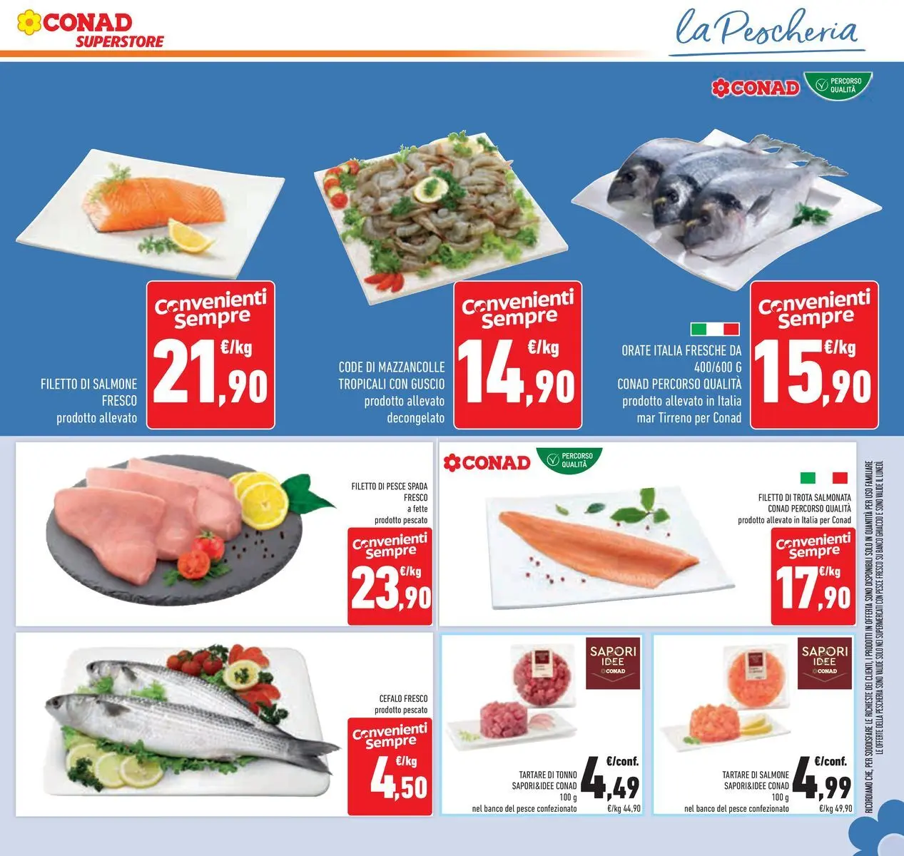 Volantino Conad dal 04/06/2026 > Anteprima | Pagina: 15 | Prodotti: Salmone, Mazzancolle, Salmone fresco, Tonno