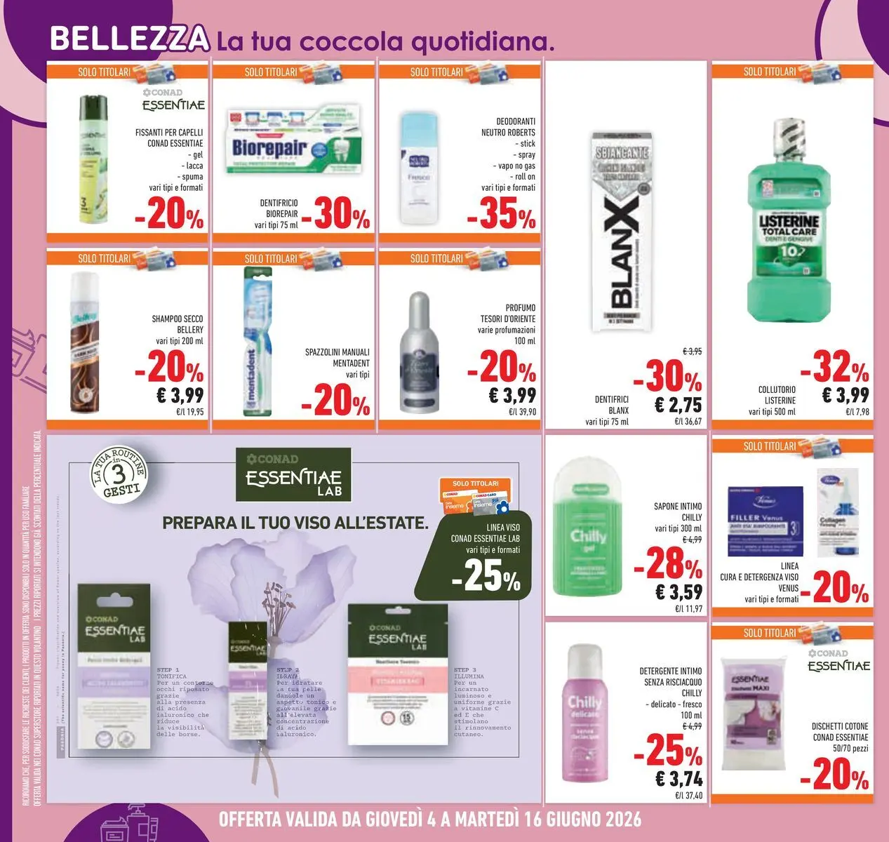 Volantino Conad dal 04/06/2026 > Anteprima | Pagina: 36 | Prodotti: Shampoo, Dentifricio, Detergente, Intimo