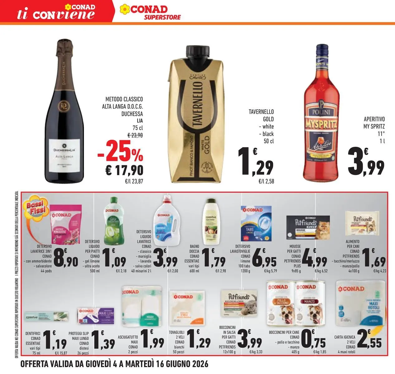 Volantino Conad dal 04/06/2026 > Anteprima | Pagina: 42 | Prodotti: Proteggi slip, Asciugatutto, Bagno, Doccia