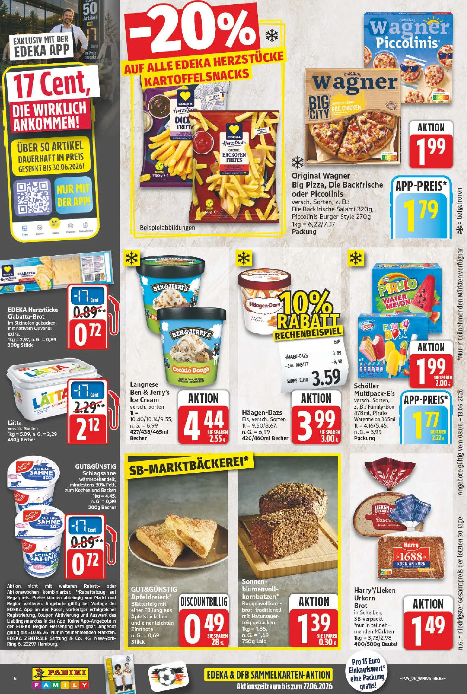 Angebote - Wochenangebote (ab 07.06.2026) zum Blättern | Seite: 6 | Produkte: Langnese, Ben & Jerry's, Lätta, Sahne