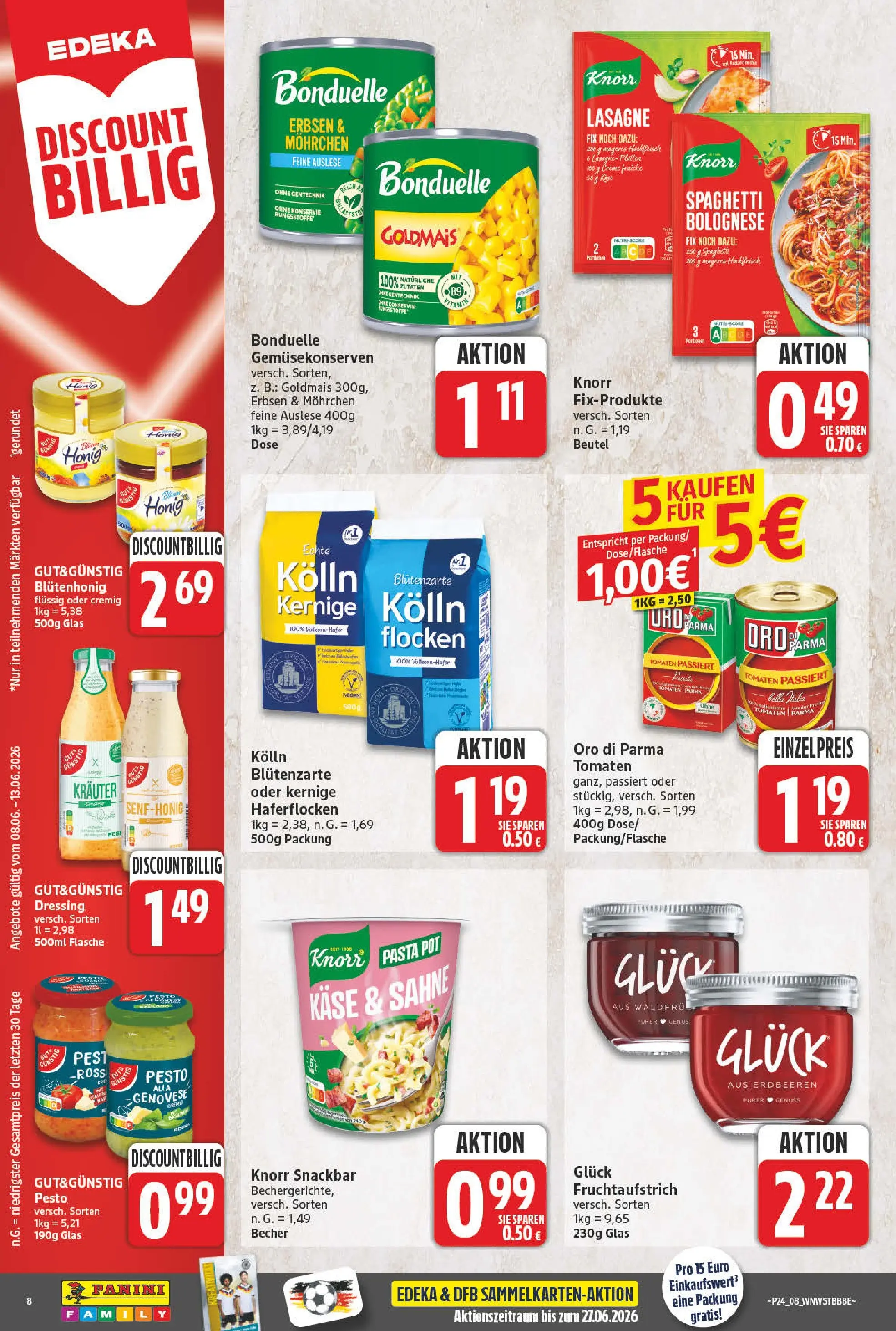 Angebote - Wochenangebote (ab 07.06.2026) zum Blättern | Seite: 8 | Produkte: Käse, Knorr, Creme, Oro di parma