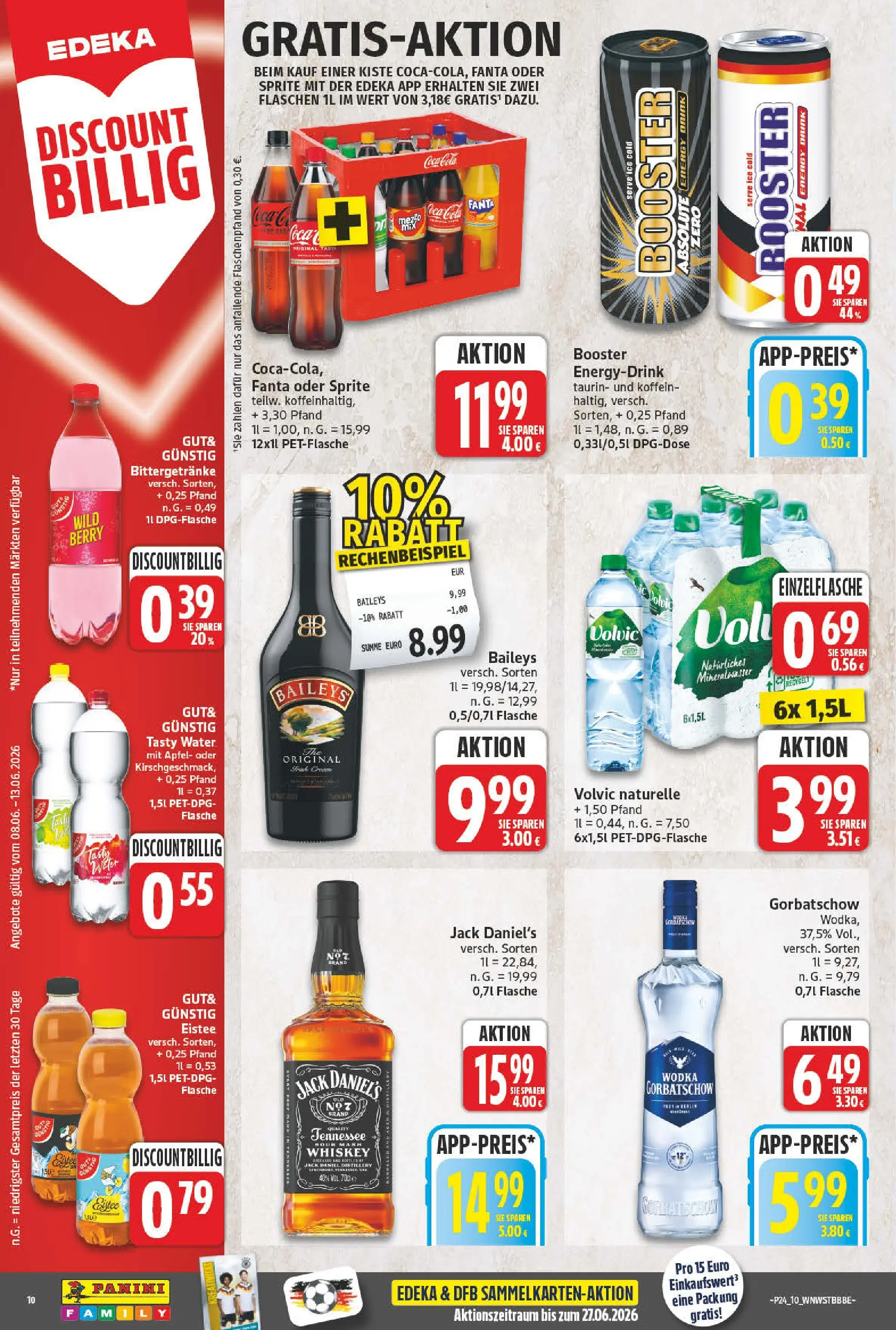 Angebote - Wochenangebote (ab 07.06.2026) zum Blättern | Seite: 10 | Produkte: Äpfel, Mineralwasser, Baileys, Wodka