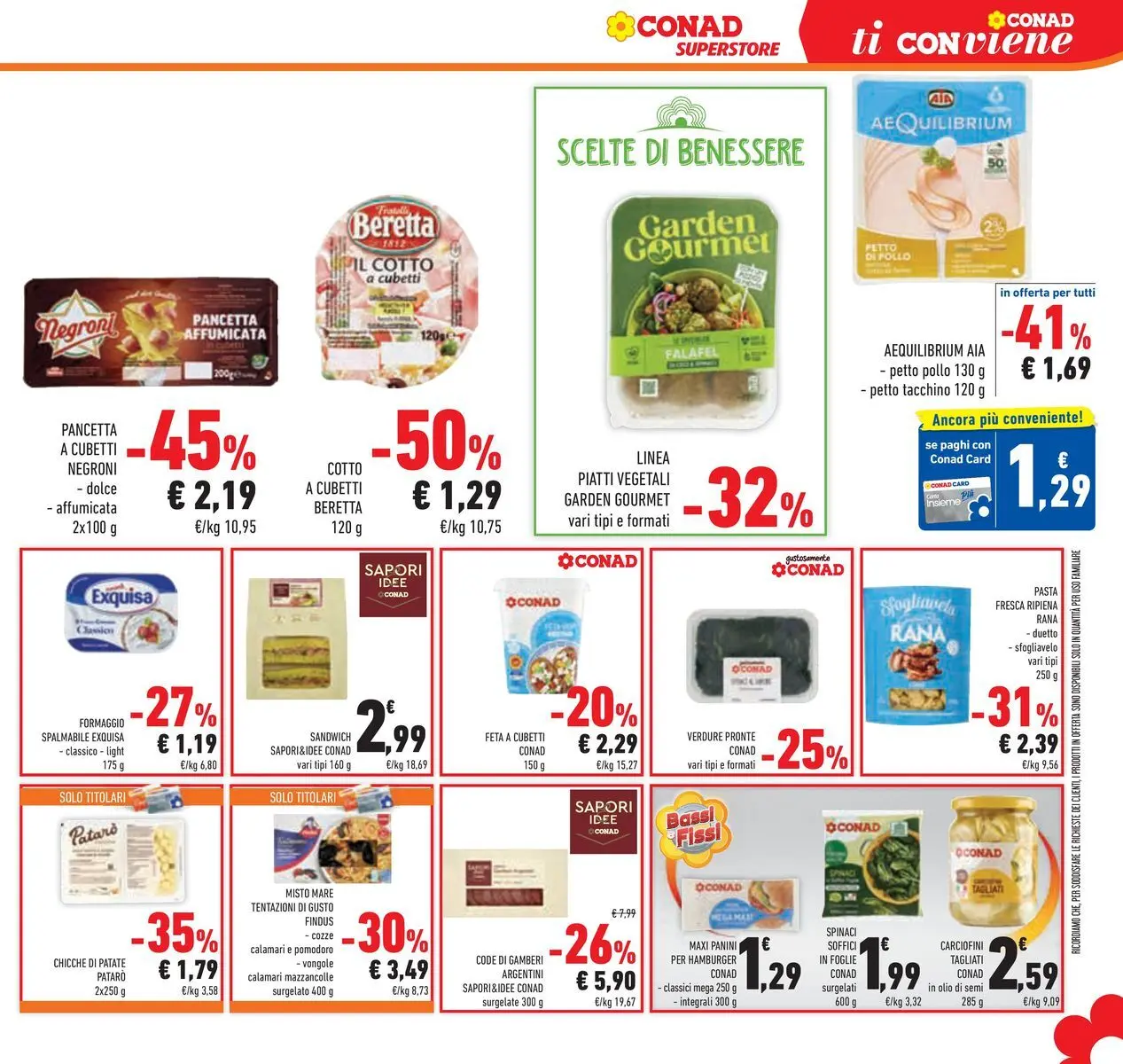 Volantino Conad dal 04/06/2026 > Anteprima | Pagina: 25 | Prodotti: Pancetta, Olio, Feta, Gnocchi