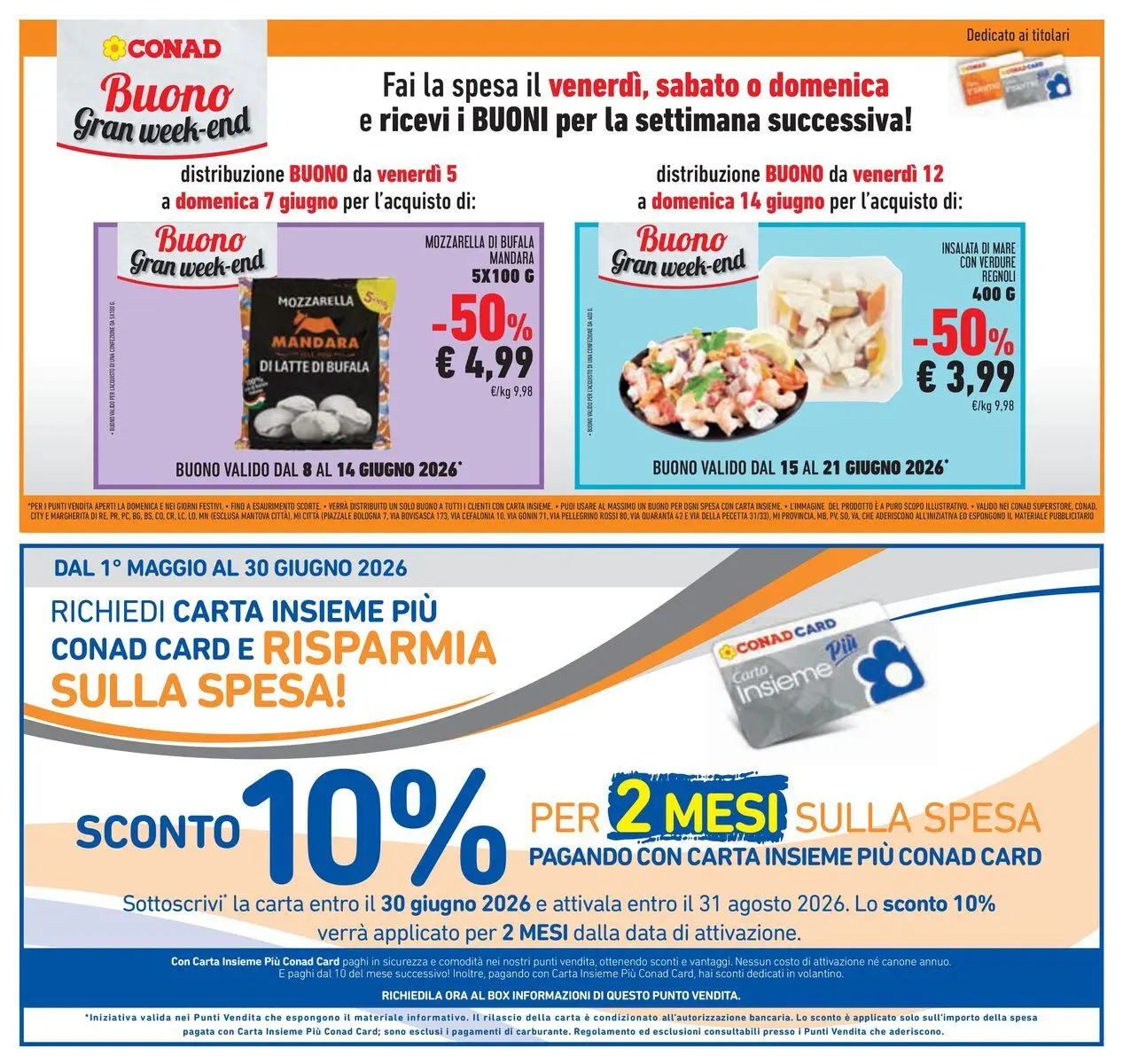 Volantino Conad dal 04/06/2026 > Anteprima | Pagina: 45 | Prodotti: Insalata, Verdure, Mozzarella, Data