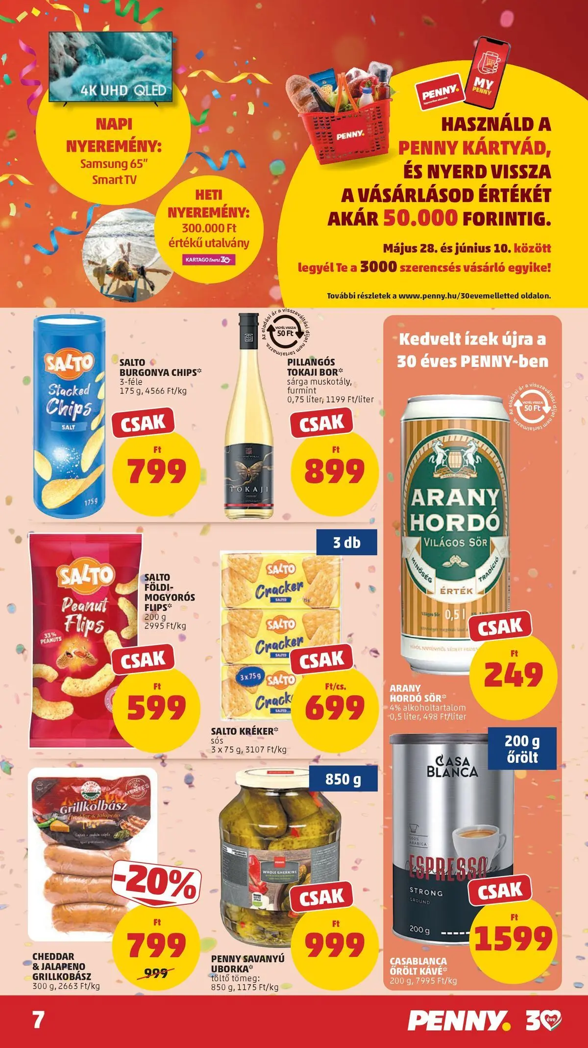 PENNY - Penny újság érvényessége 2026.06.10-ig: 2026.06.03.-tól lapozható | Oldal: 7 | Termékek: Burgonya, Kréker, Samsung, Cheddar