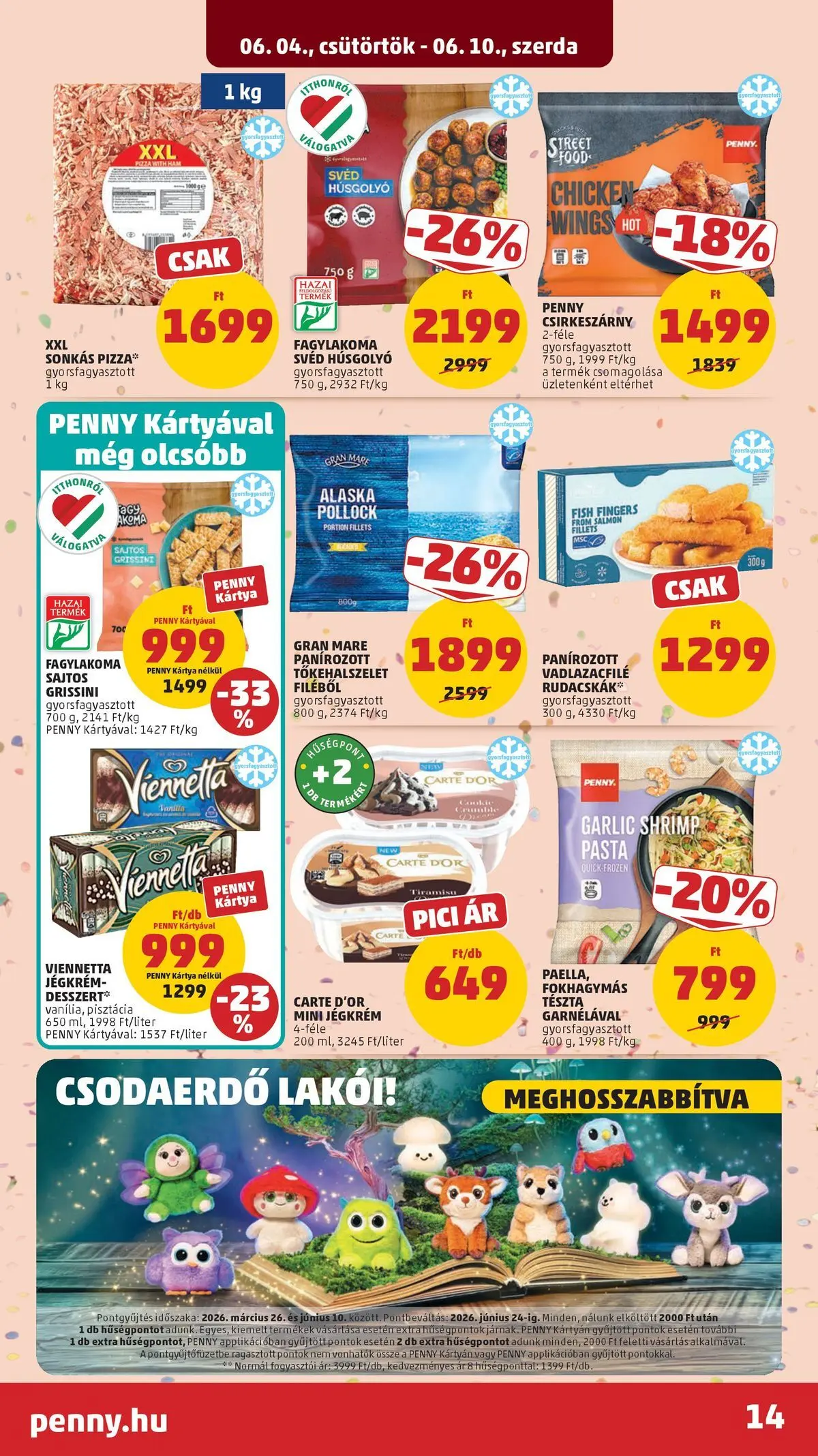 PENNY - Penny újság érvényessége 2026.06.10-ig: 2026.06.03.-tól lapozható | Oldal: 14 | Termékek: Grissini, Pizza, Tészta, Jégkrém