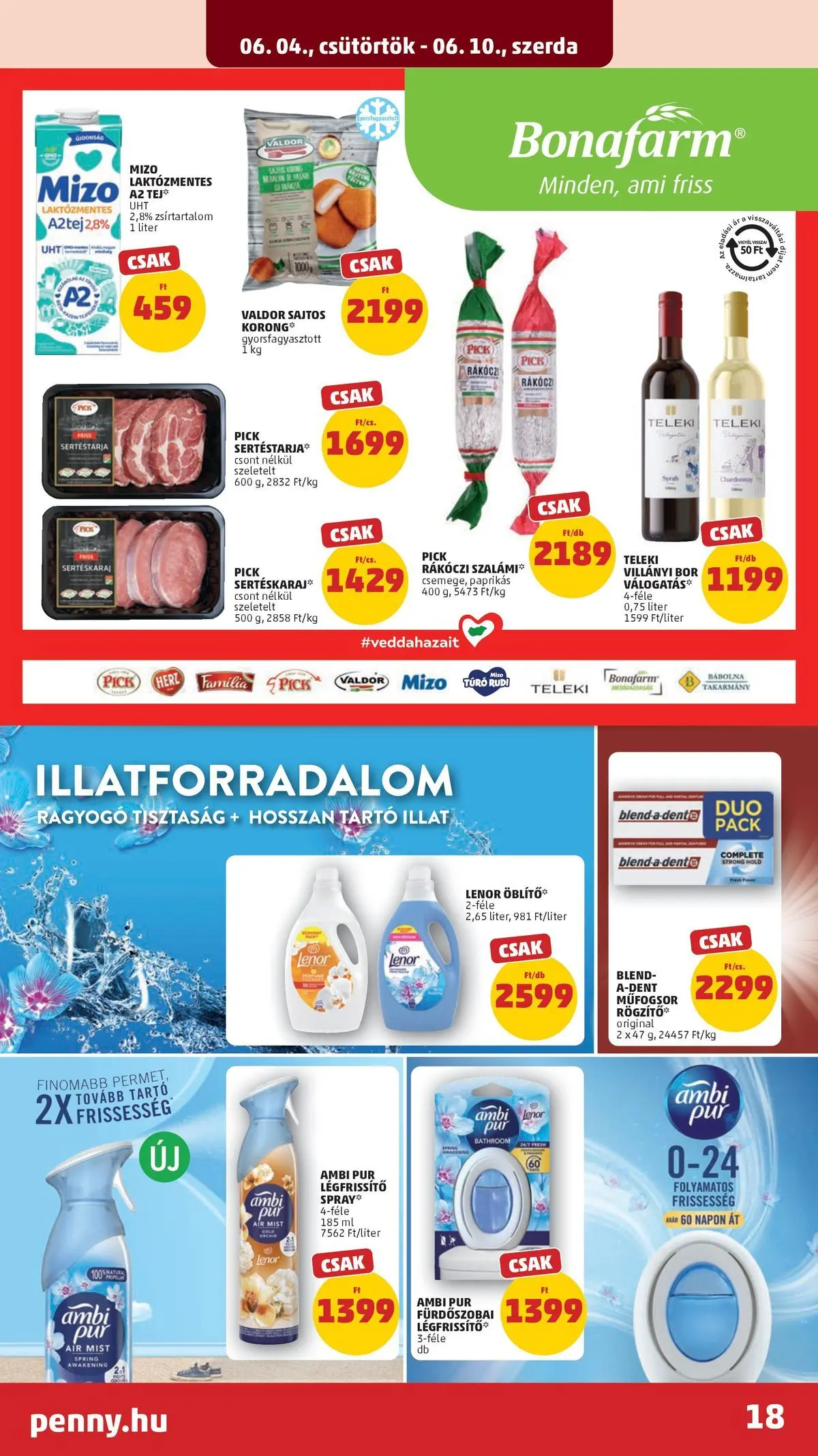 PENNY - Penny újság érvényessége 2026.06.10-ig: 2026.06.03.-tól lapozható | Oldal: 18 | Termékek: Pick, Légfrissítő, Bor, Túró
