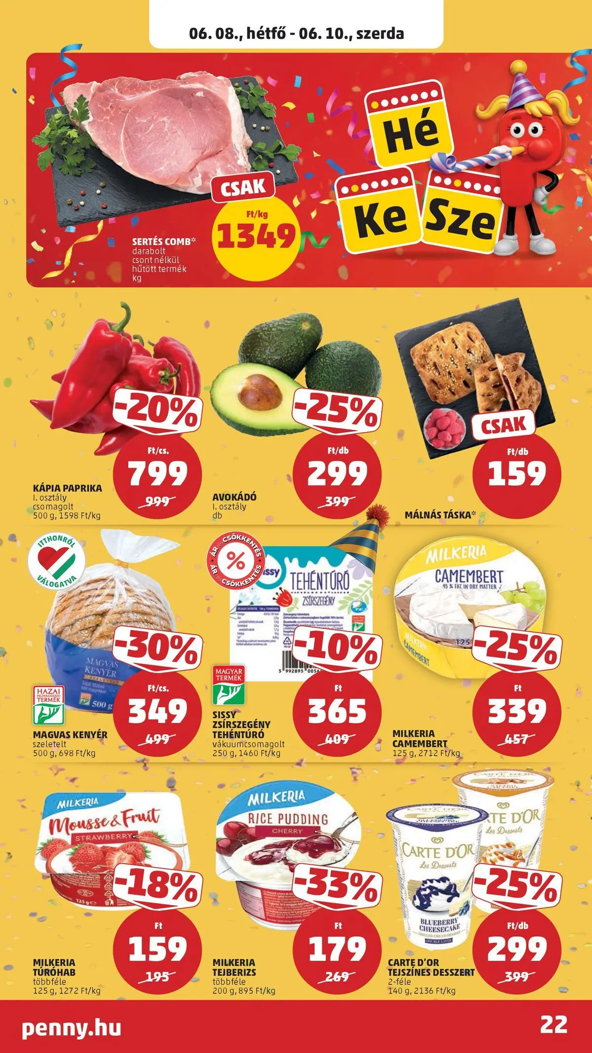 PENNY - Penny újság érvényessége 2026.06.10-ig: 2026.06.03.-tól lapozható | Oldal: 22 | Termékek: Táska, Cottage cheese, Avokádó, Camembert