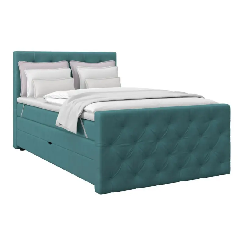 Boxspringbett ELIO Petrol 140x200 cm H2